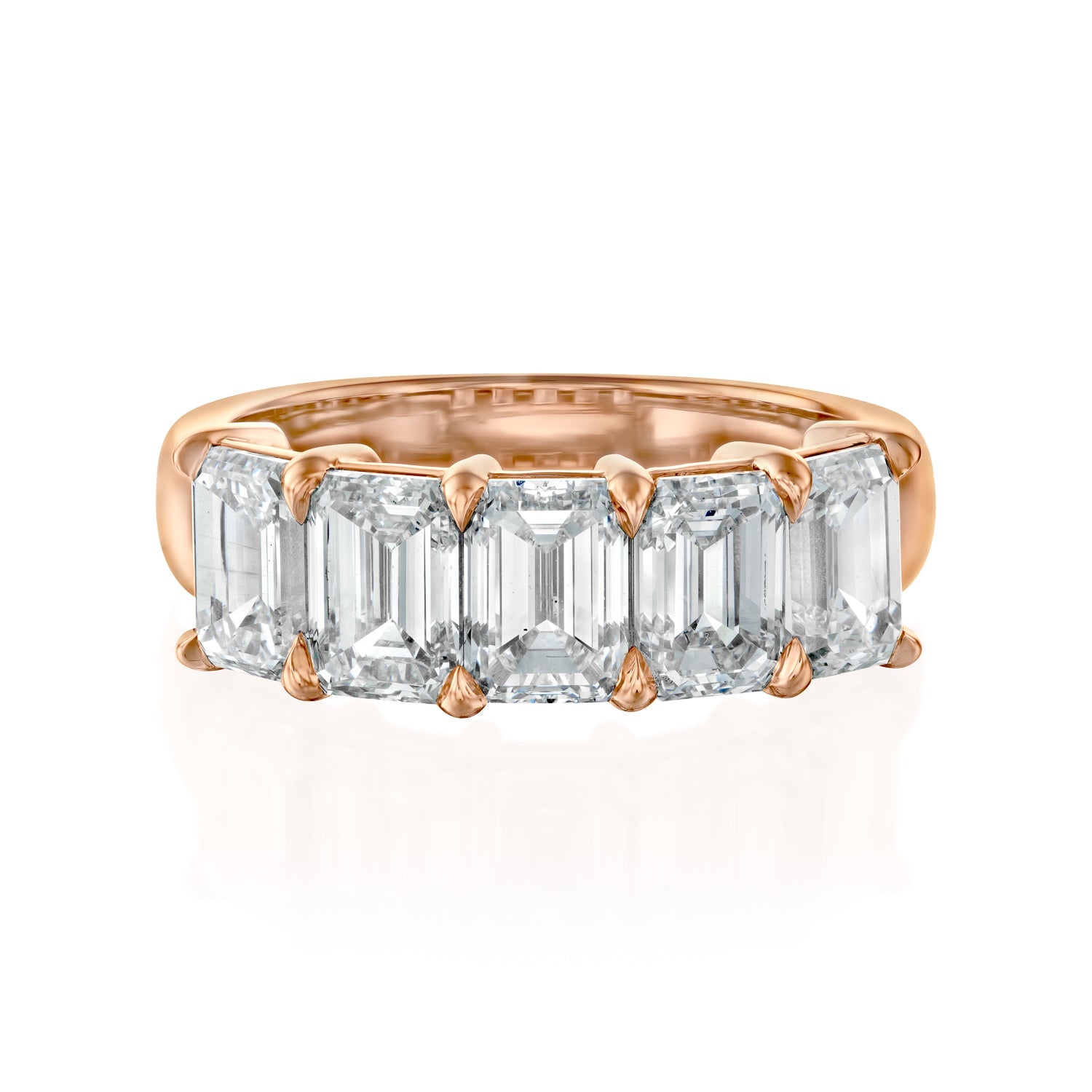 3.5ct Ruxandra Emerald Cut Moissanite Ring - Rose Gold