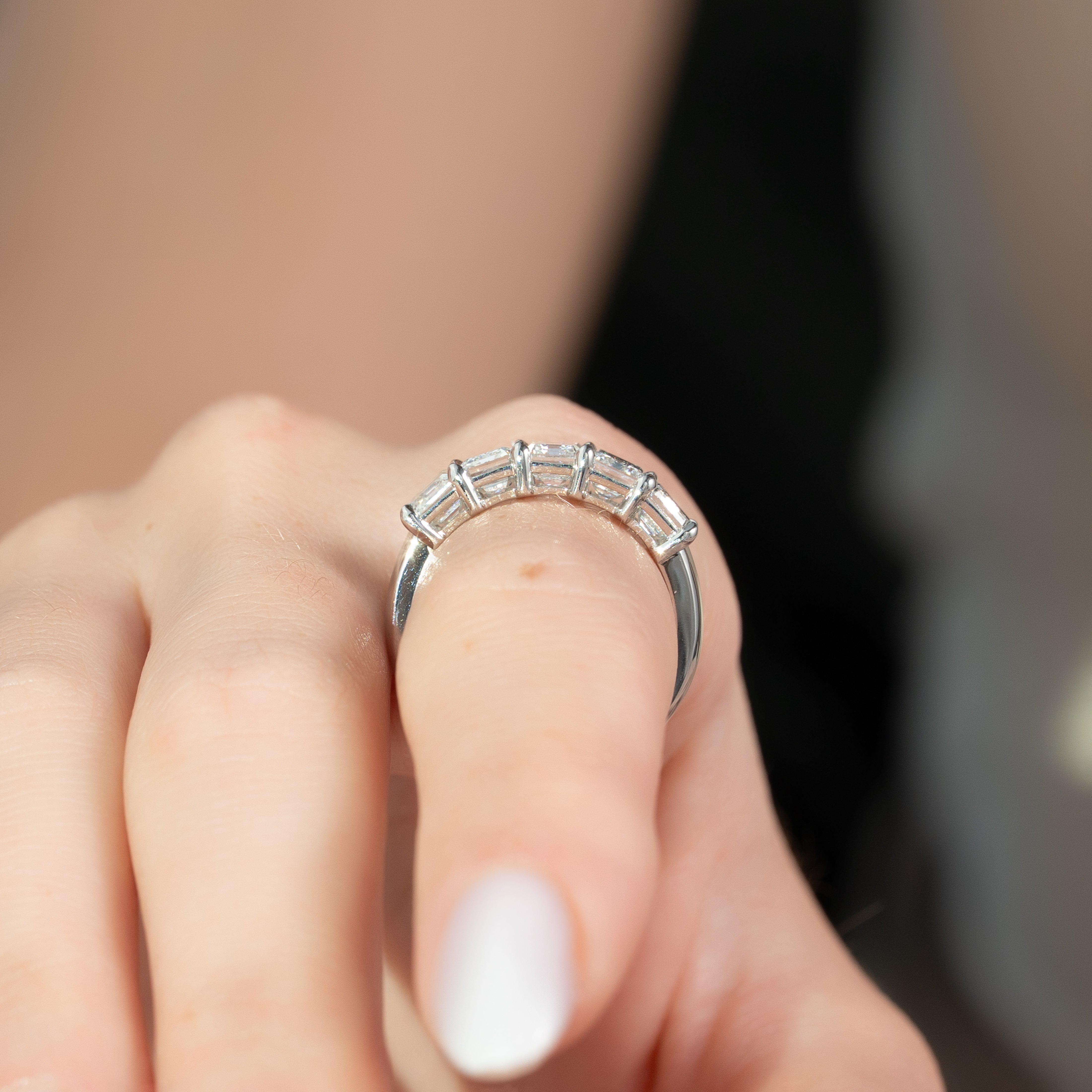3.5ct Ruxandra Emerald Cut Moissanite Ring - Silver