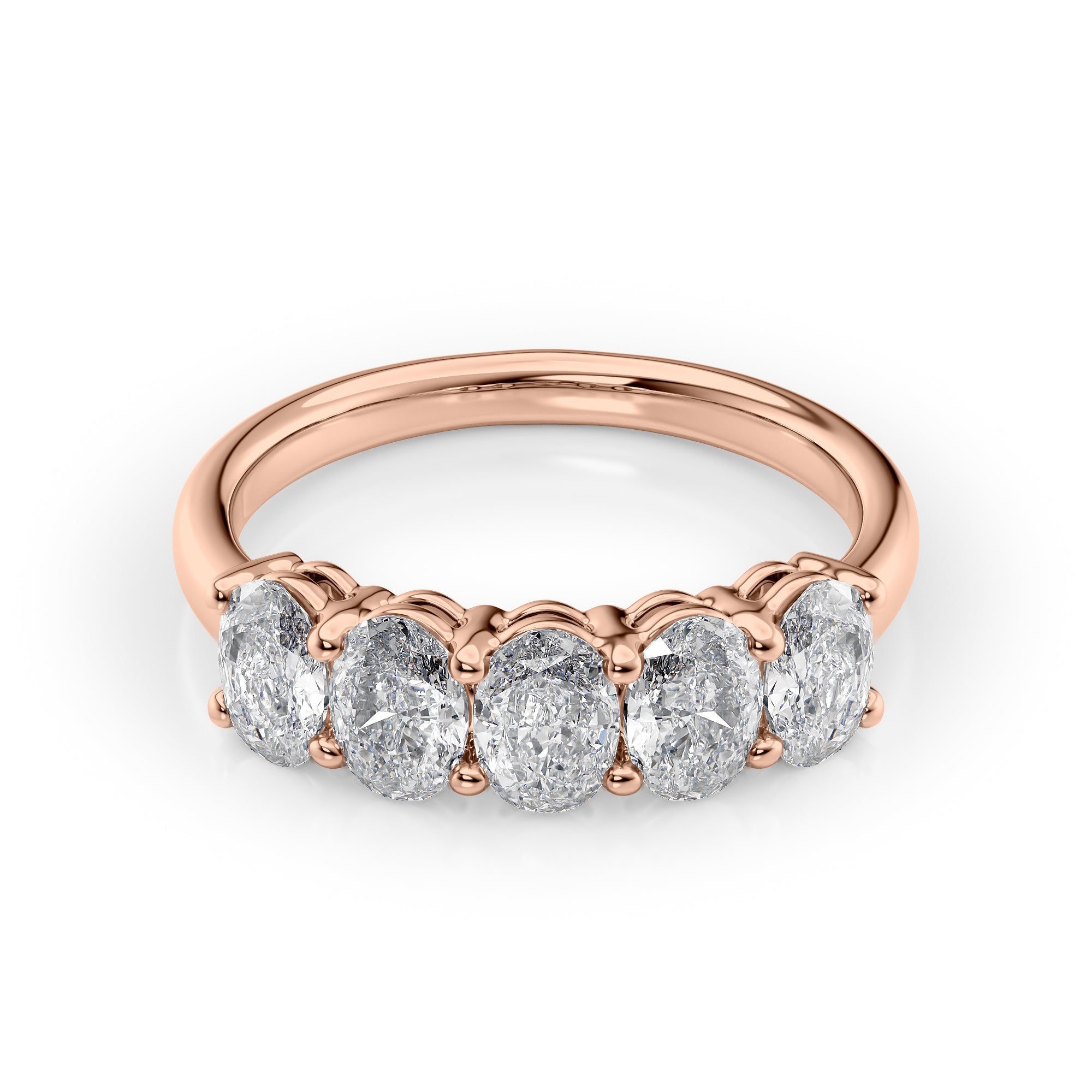 1.5ct Sarala Oval Cut Moissanite Ring - Rose Gold