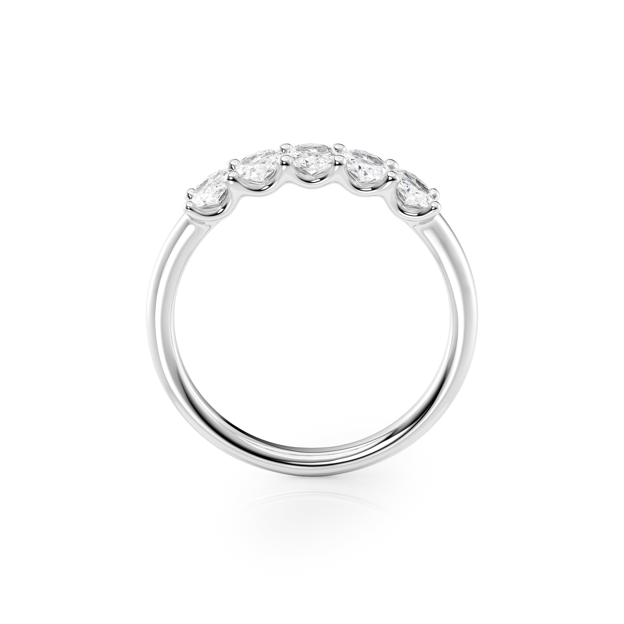 1ct Omira Oval Cut Moissanite Ring - Silver