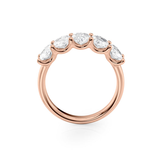 2.5ct Faustine Oval Cut Moissanite Ring - Rose Gold