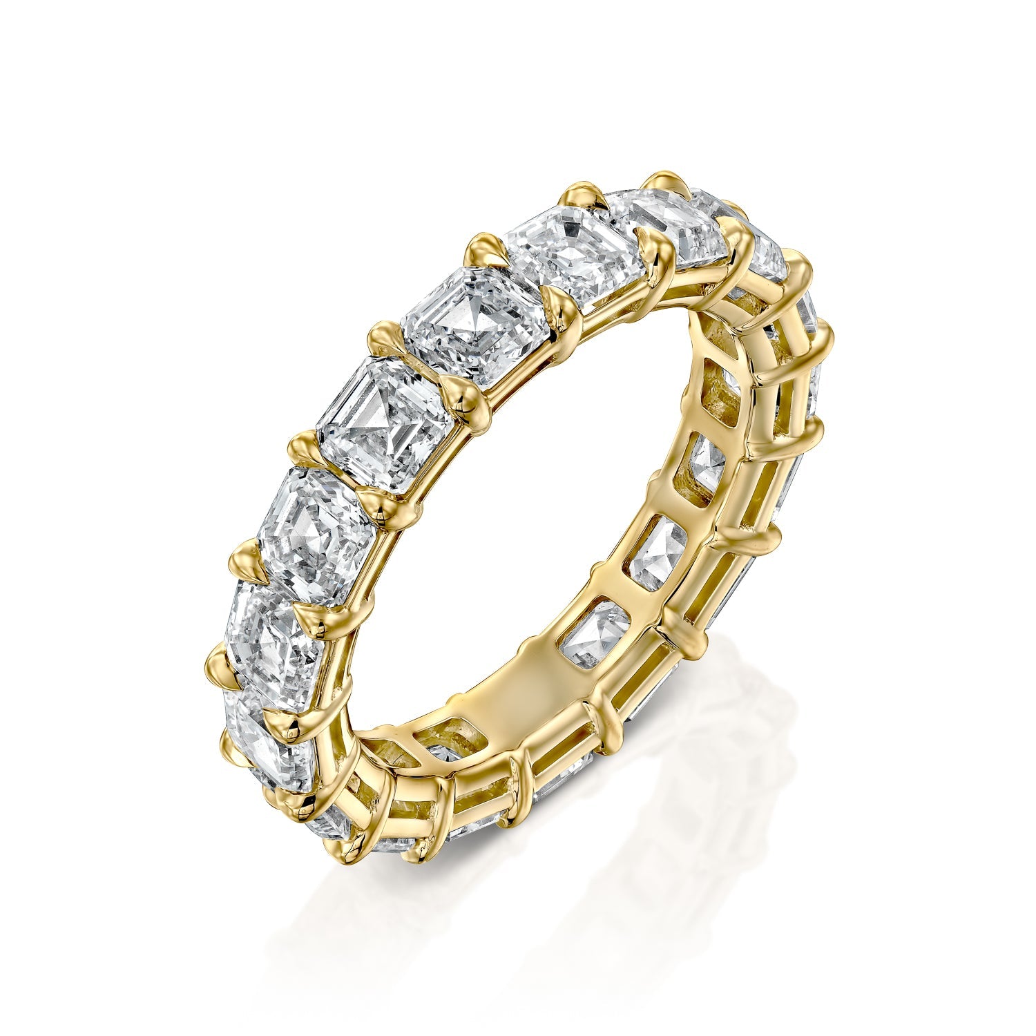 4ct Corsa Round Cut Moissanite Ring - Gold