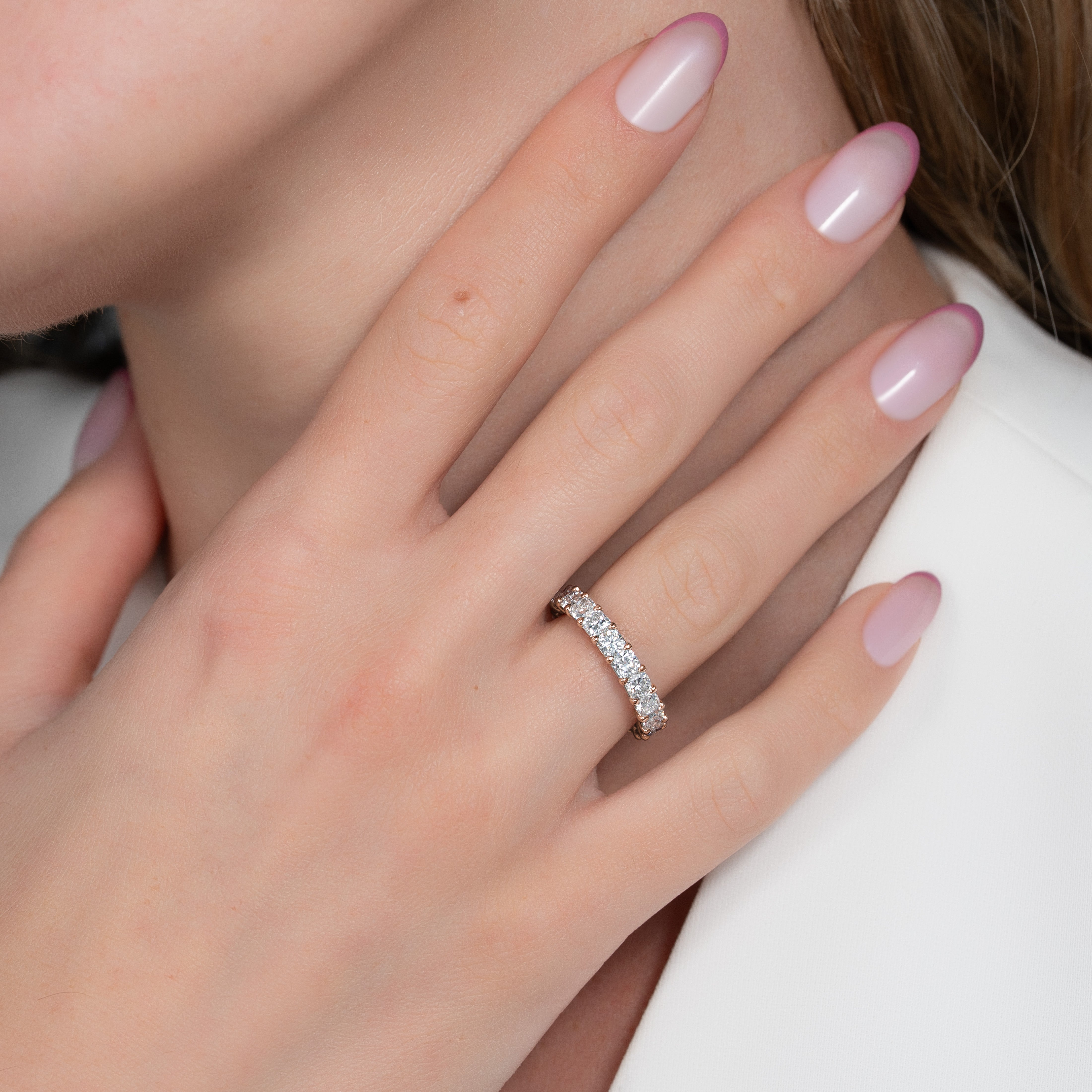 3ct Fernanda Round Cut Moissanite Ring - Rose Gold