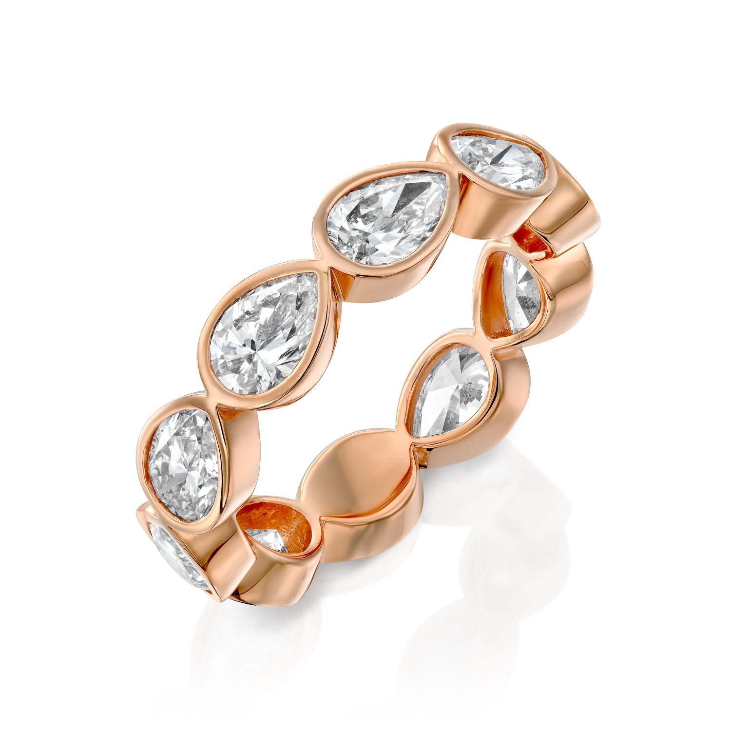3ct Angelina Pear Cut Moissanite Ring - Rose Gold