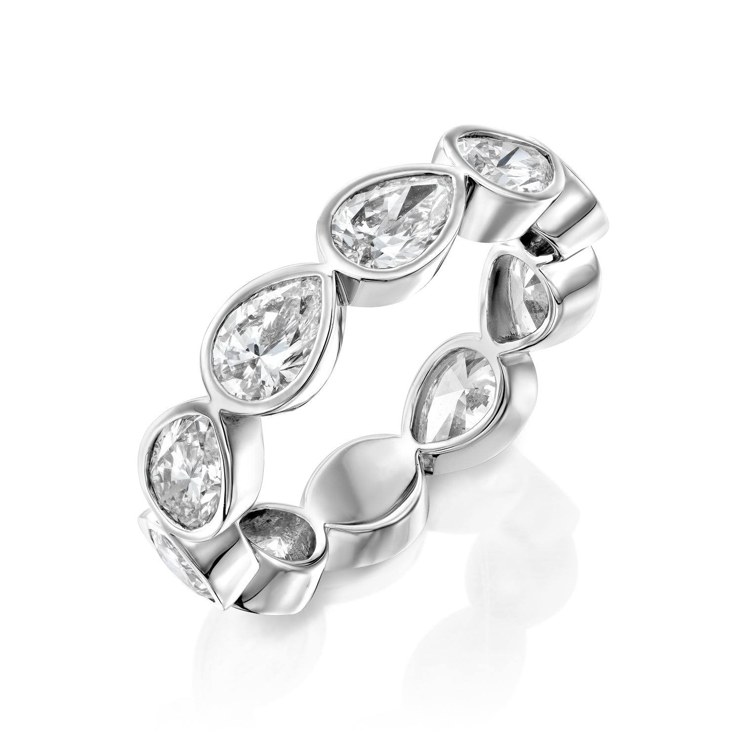 3ct Angelina Pear Cut Moissanite Ring - Silver