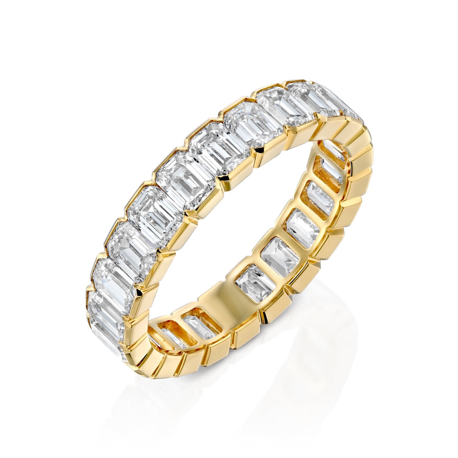 4ct Cerise Emerald Cut Moissanite Ring - Gold