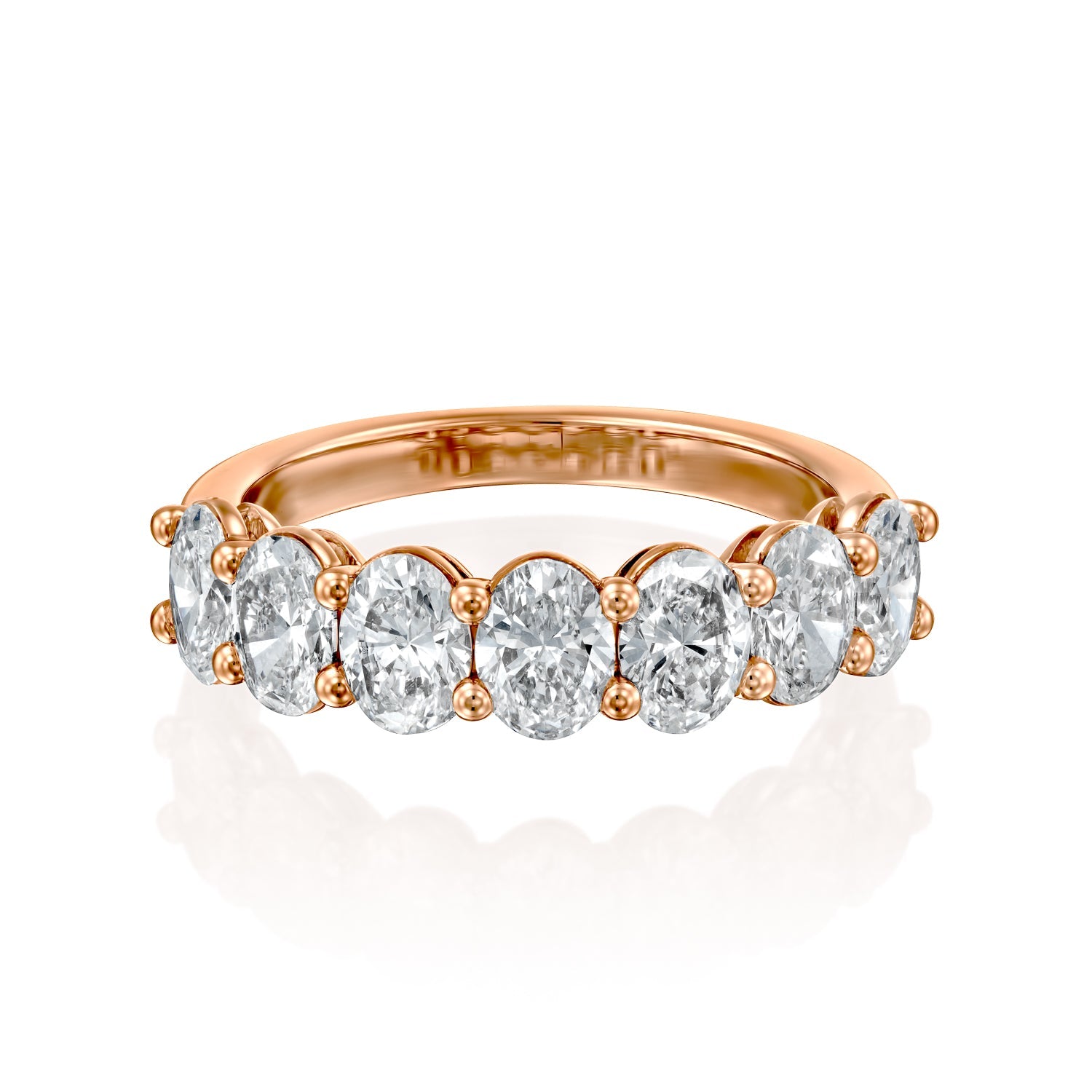 7 Stone 2ct Tatiana Oval Cut Moissanite Ring - Rose Gold
