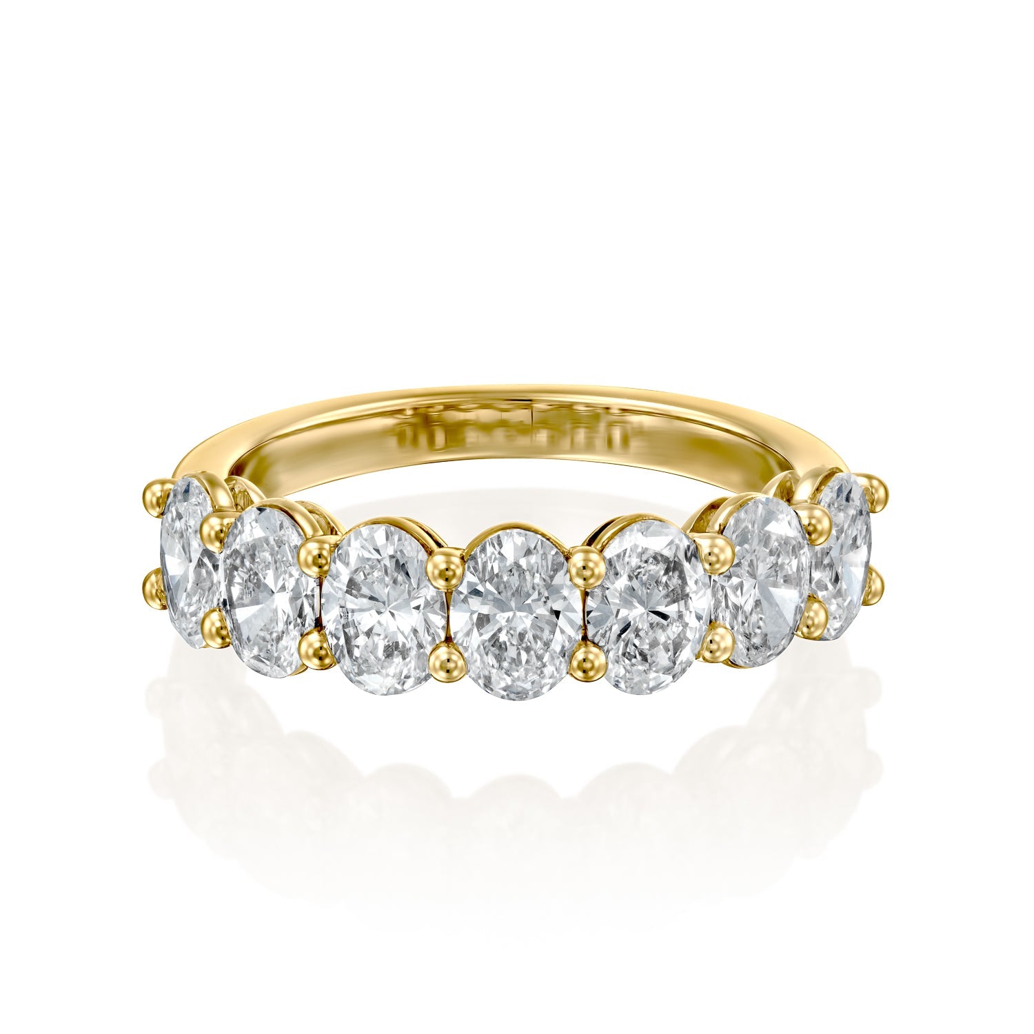 7 Stone 2ct Tatiana Oval Cut Moissanite Ring - Gold