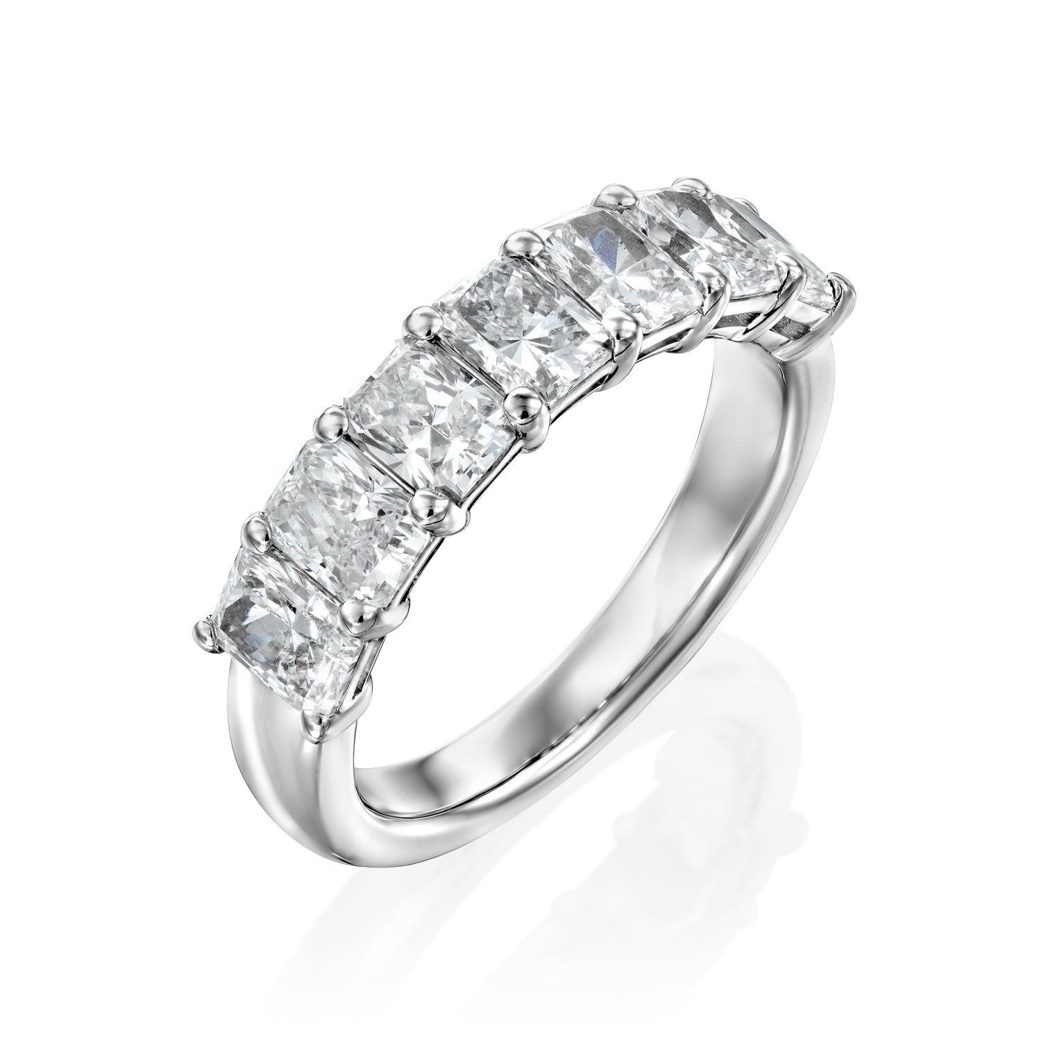 7 Stone 2ct Harmonia Radiant Cut Moissanite Ring - Silver