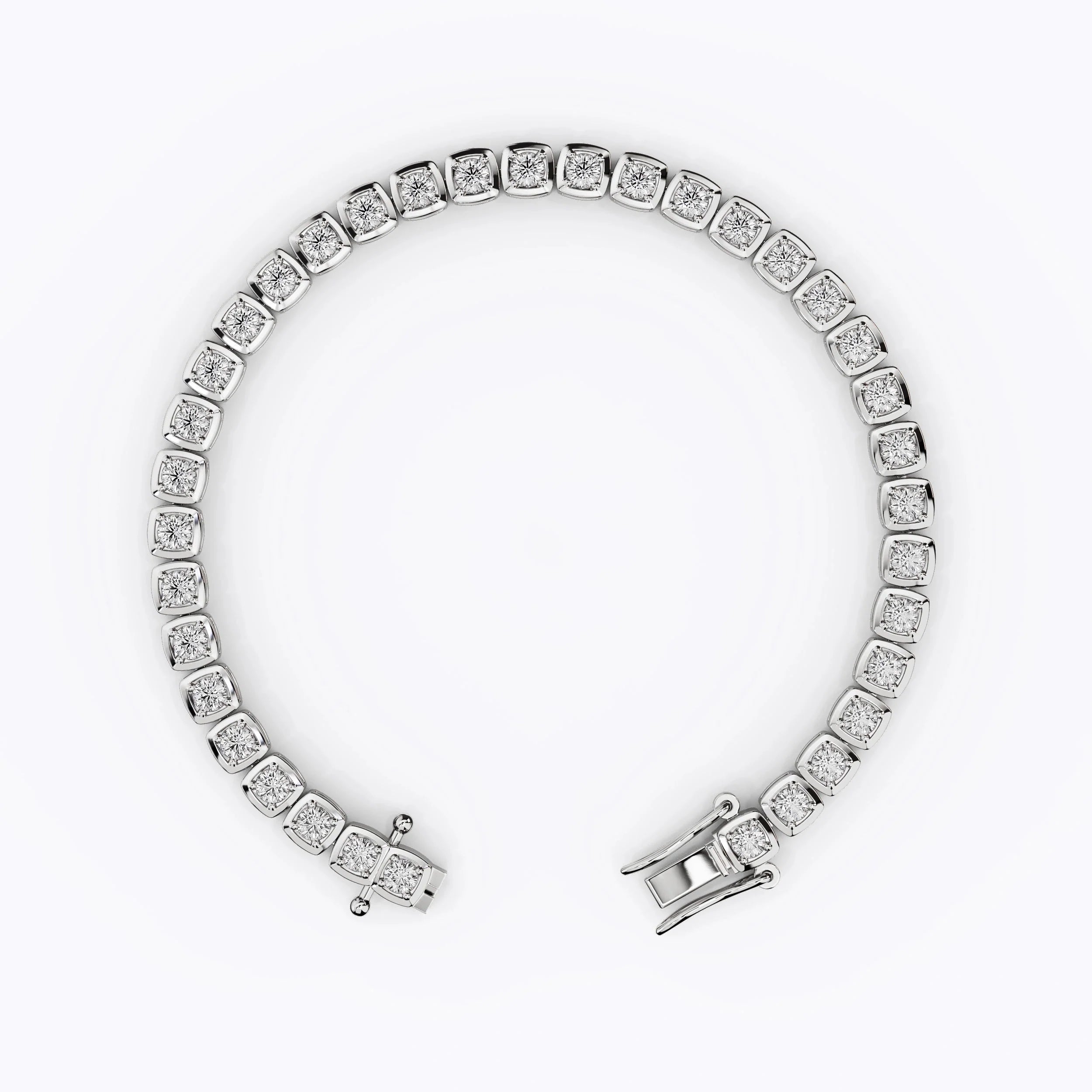 3mm Square Bezel Diamond Tennis Bracelet La Stella Jewels