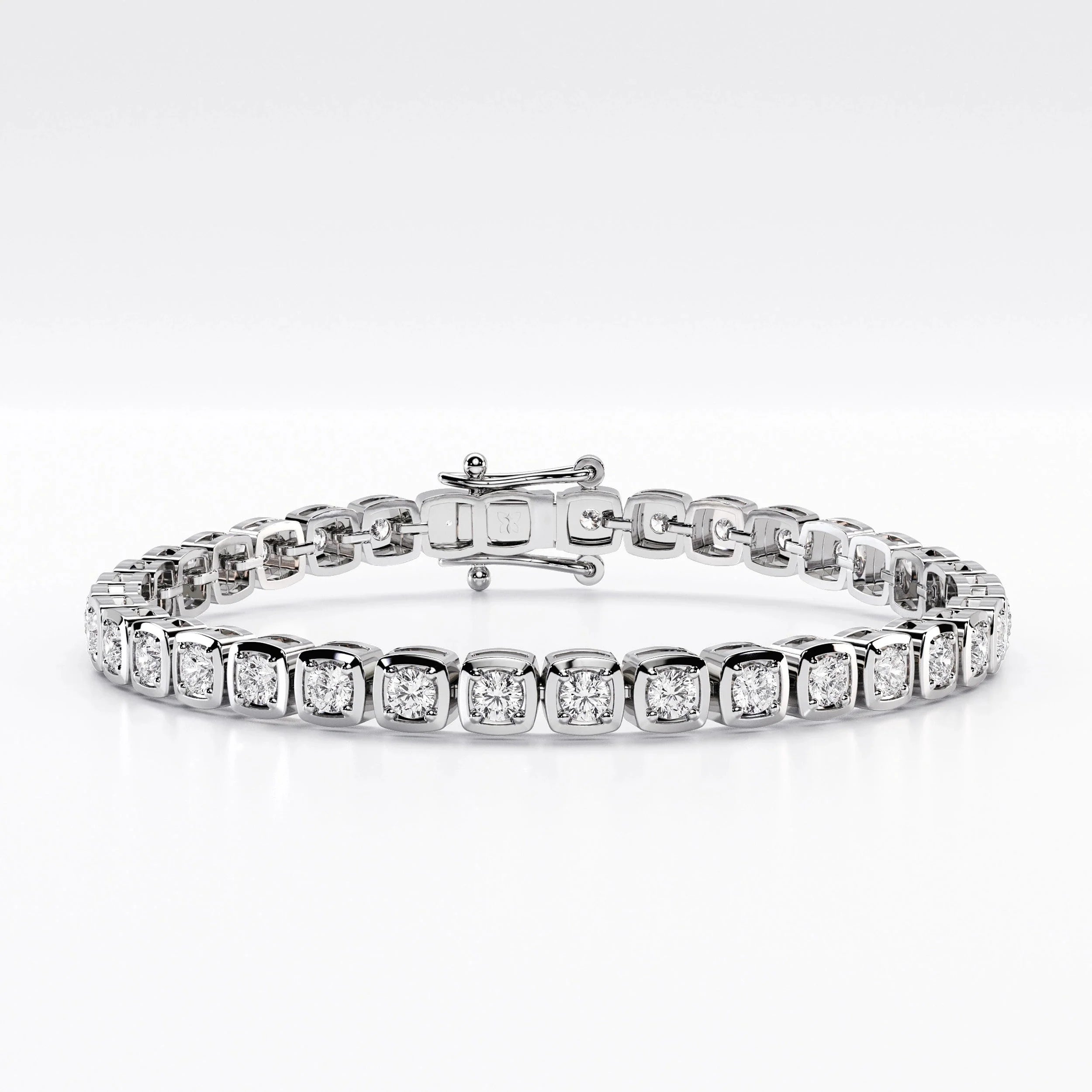 3mm Square Bezel Diamond Tennis Bracelet La Stella Jewels