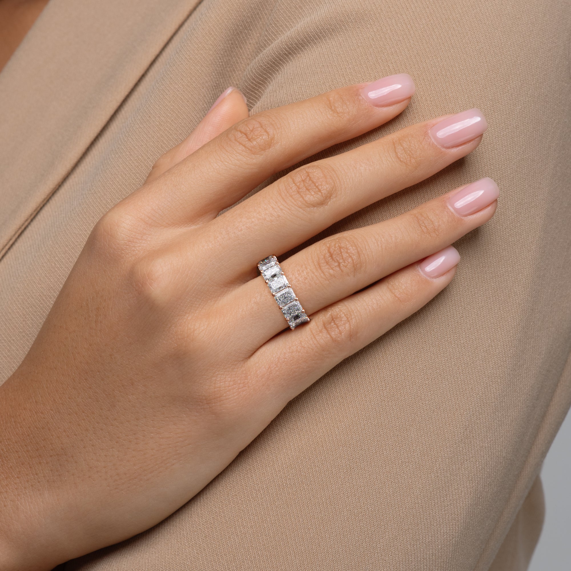 8.3ct Heike Round Cut Moissanite Ring - Rose Gold