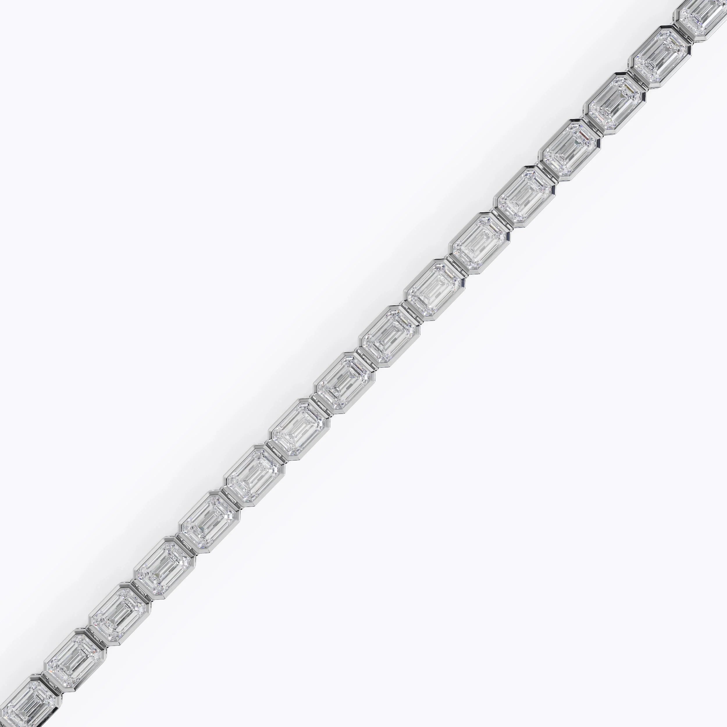 Bezel Emerald Cut Diamond Tennis Bracelet For Women La Stella Jewels