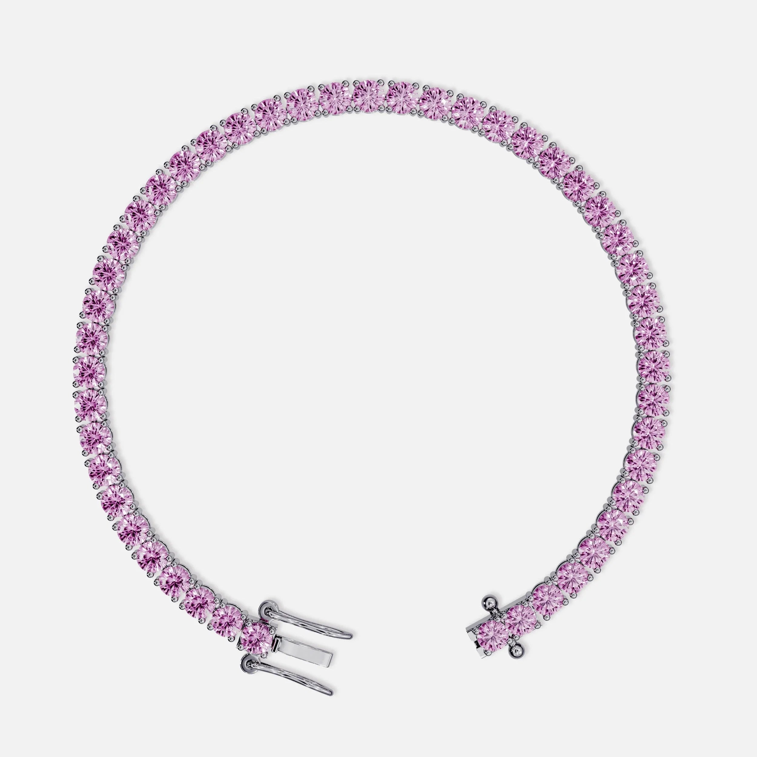 Pink Matrix Tennis Bracelet (925 Sterling Silver) La Stella Jewels