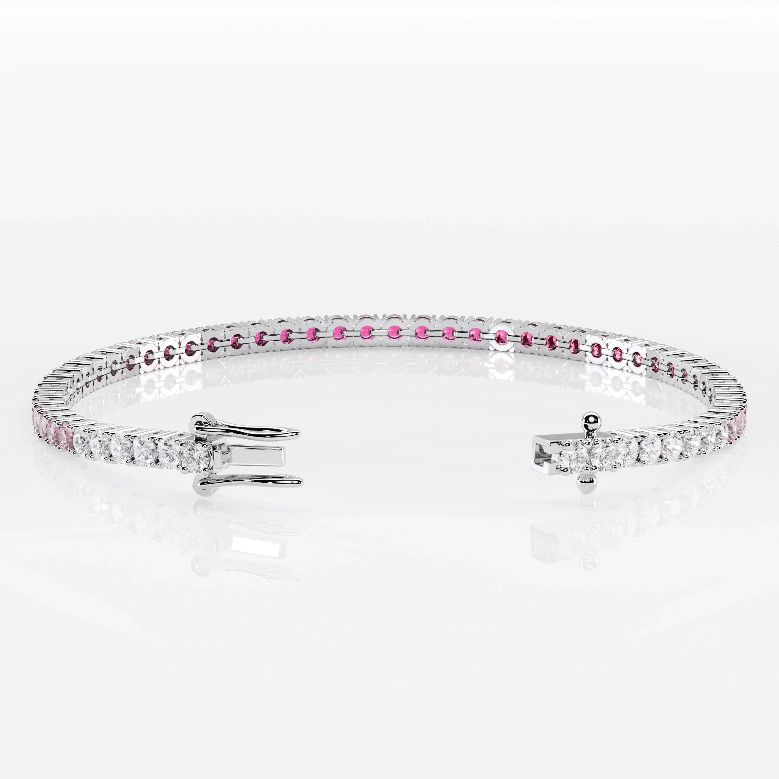 Pink Sapphire Gradient Tennis Bracelet La Stella Jewels