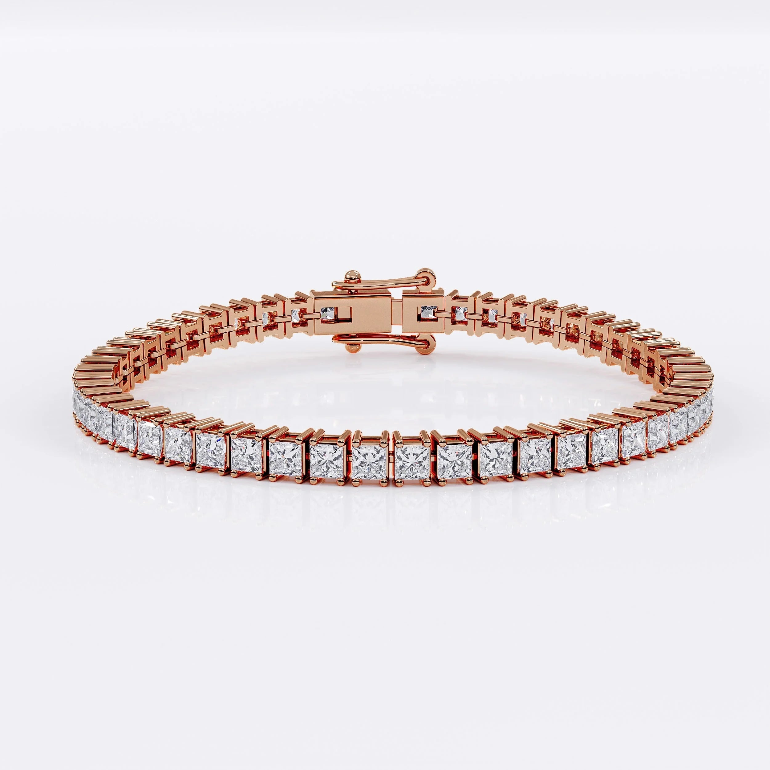 Princess_cut_tennis_bracelet_rosegold La Stella Jewels