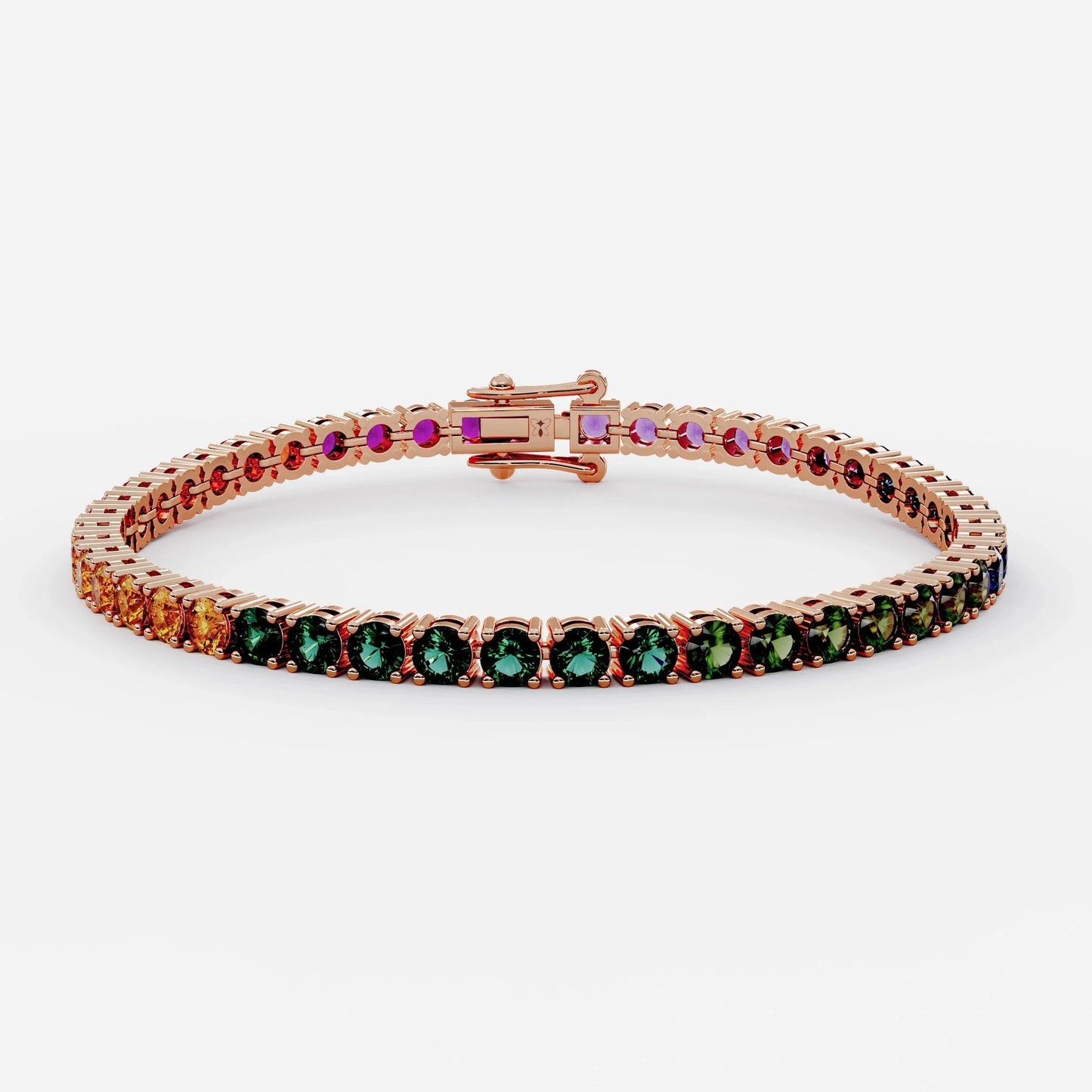 Rainbow Tennis Bracelet For Women (925 Sterling Silver) La Stella Jewels