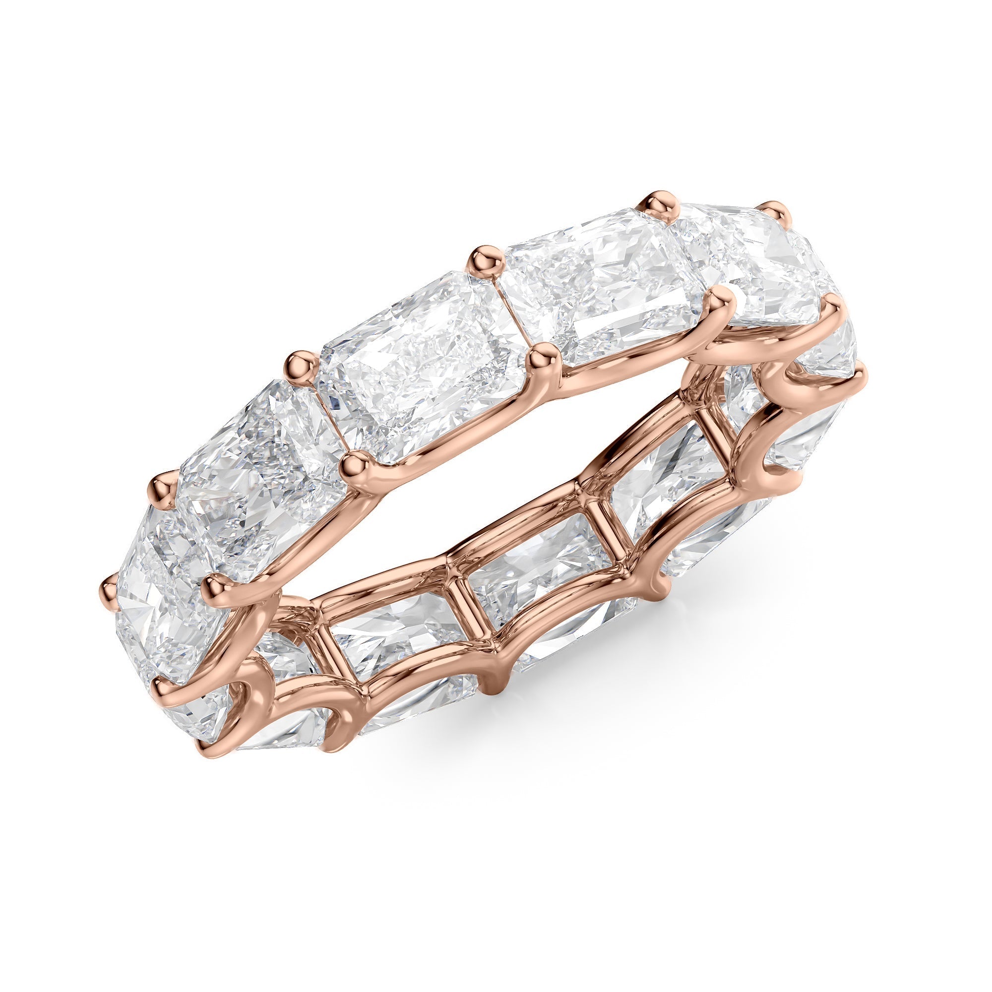 6ct Irisa Radiant Cut Moissanite Ring - Rose Gold