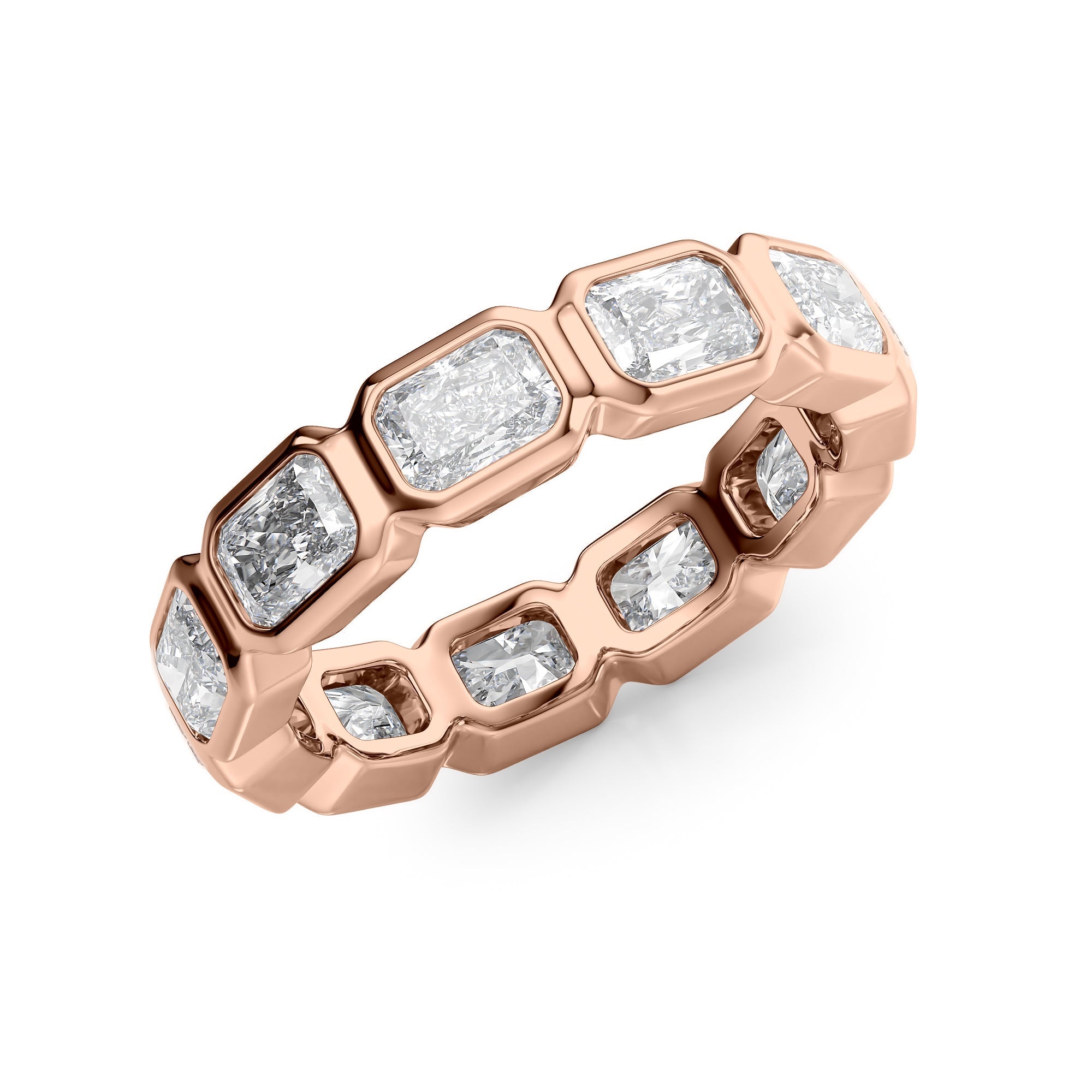 3.3ct Fabia Radiant Cut Moissanite Ring - Rose Gold