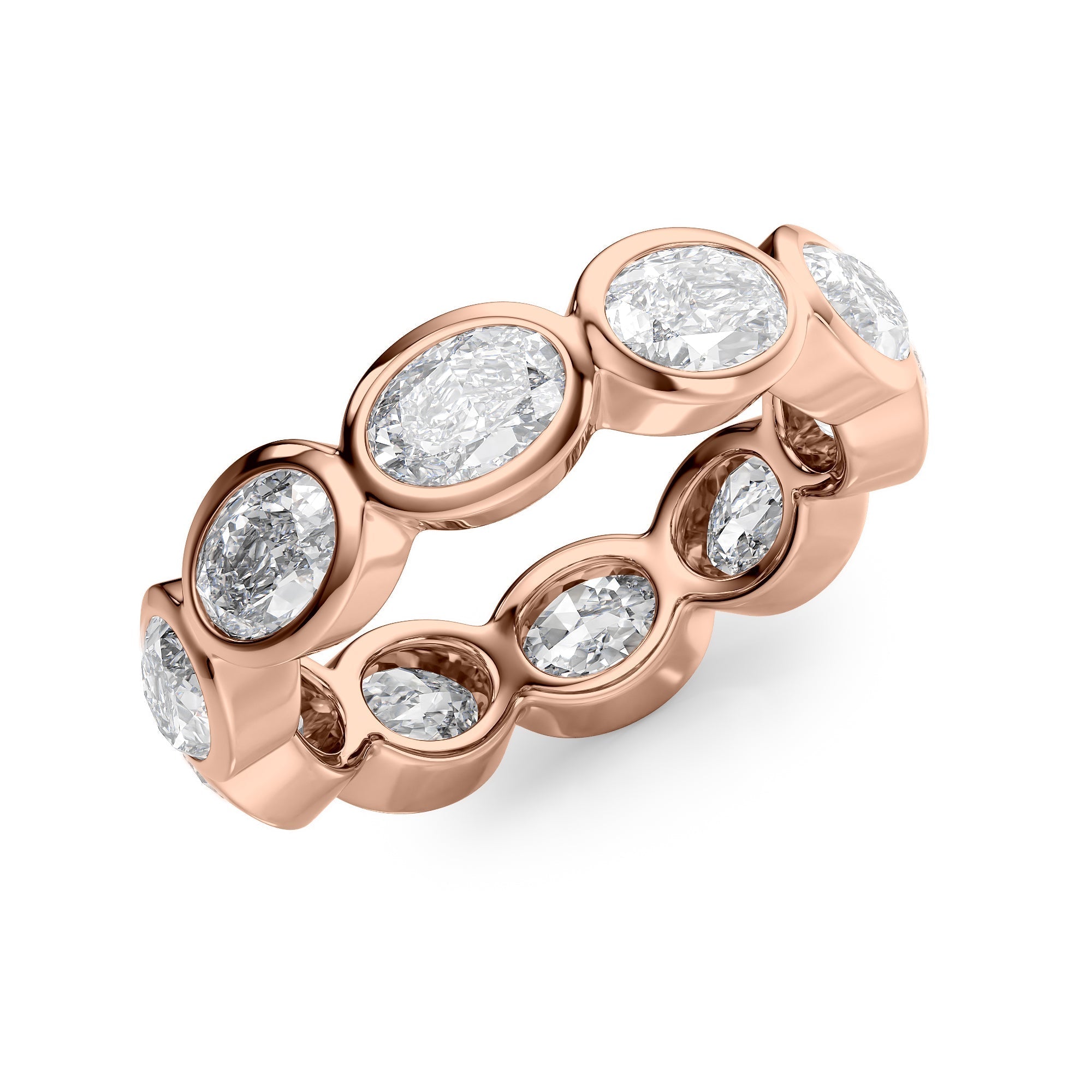 4ct Amora Oval Cut Moissanite Ring - Rose Gold