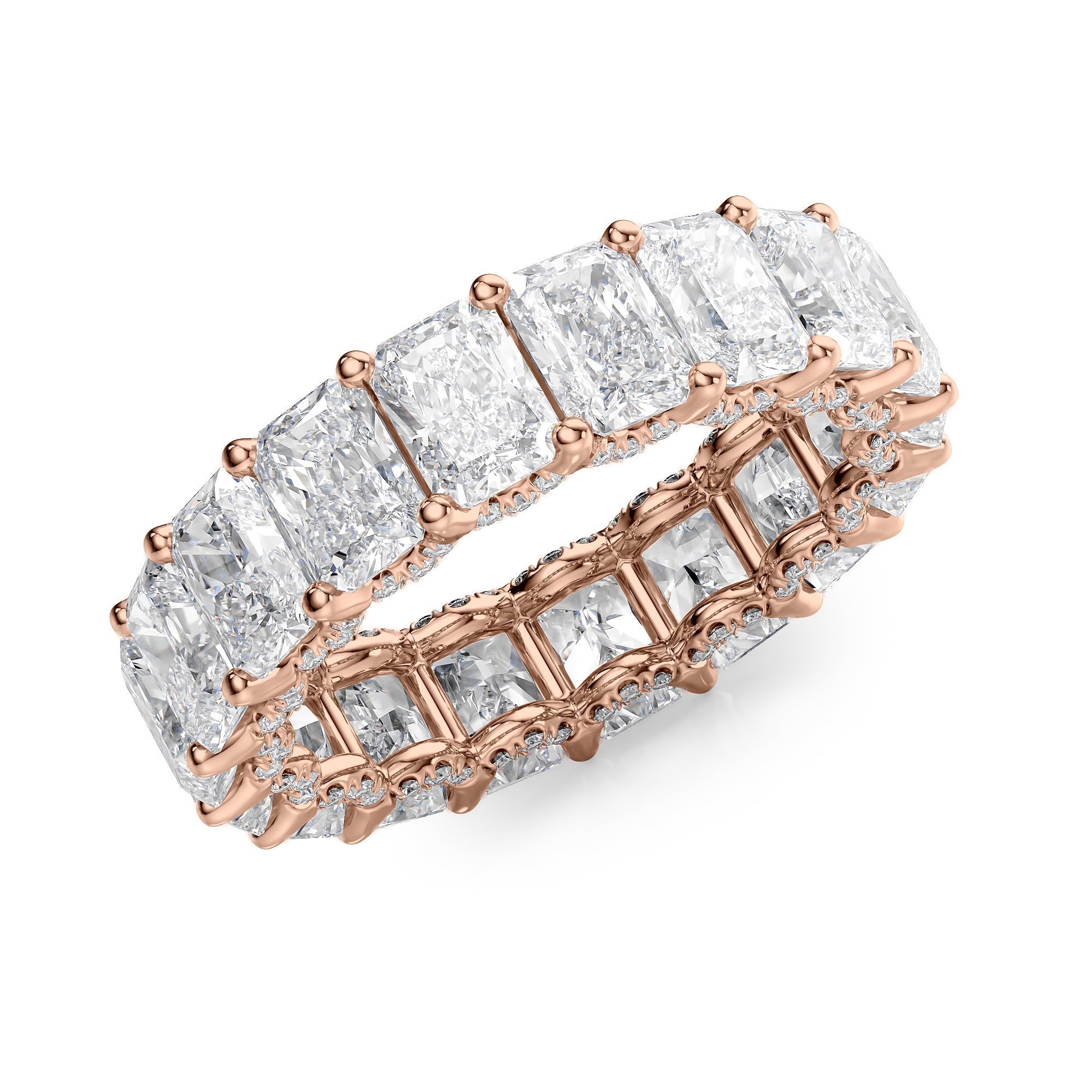 7.3ct Rashara Round Cut Moissanite Ring - Rose Gold