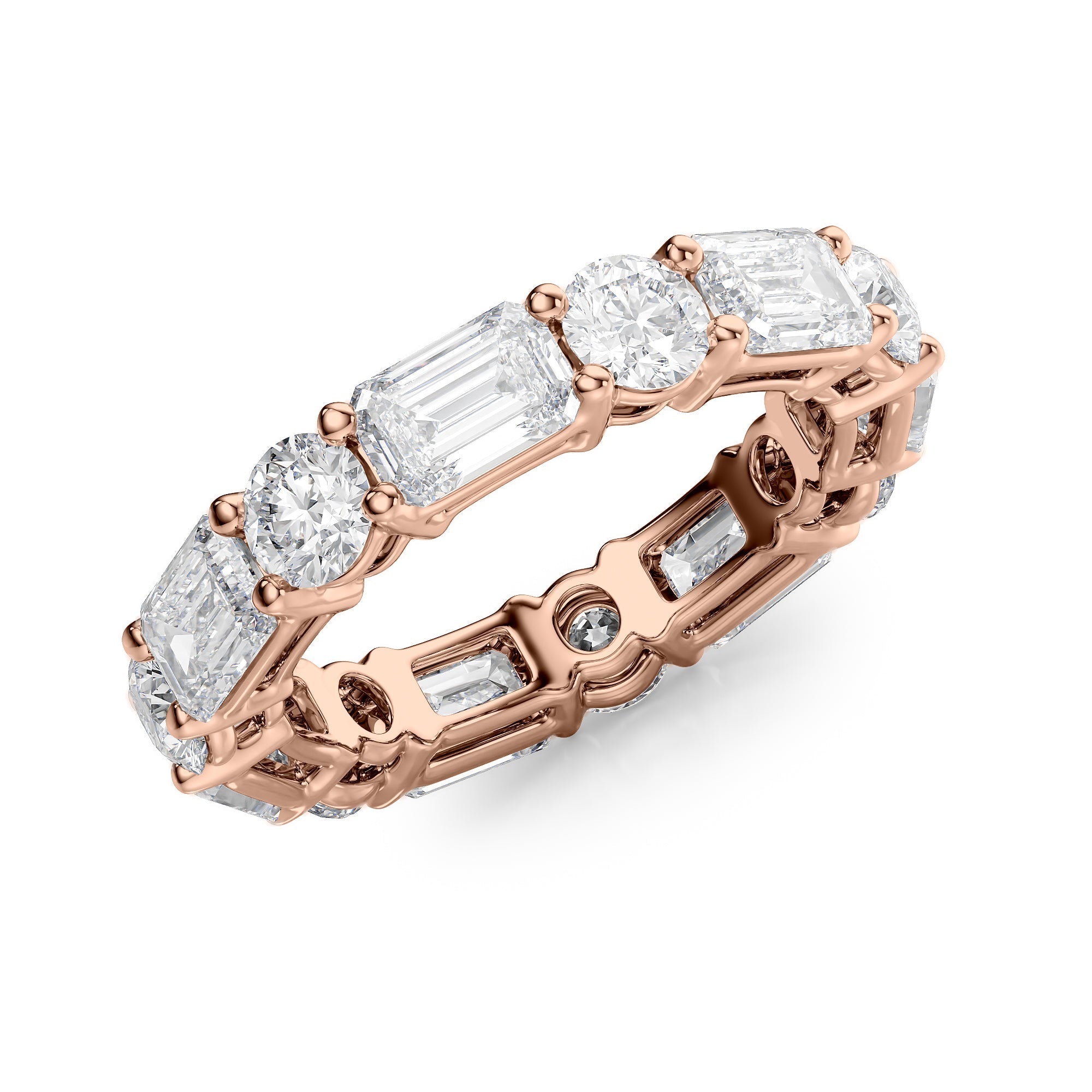 5ct Faida Round Cut Moissanite Ring - Rose Gold