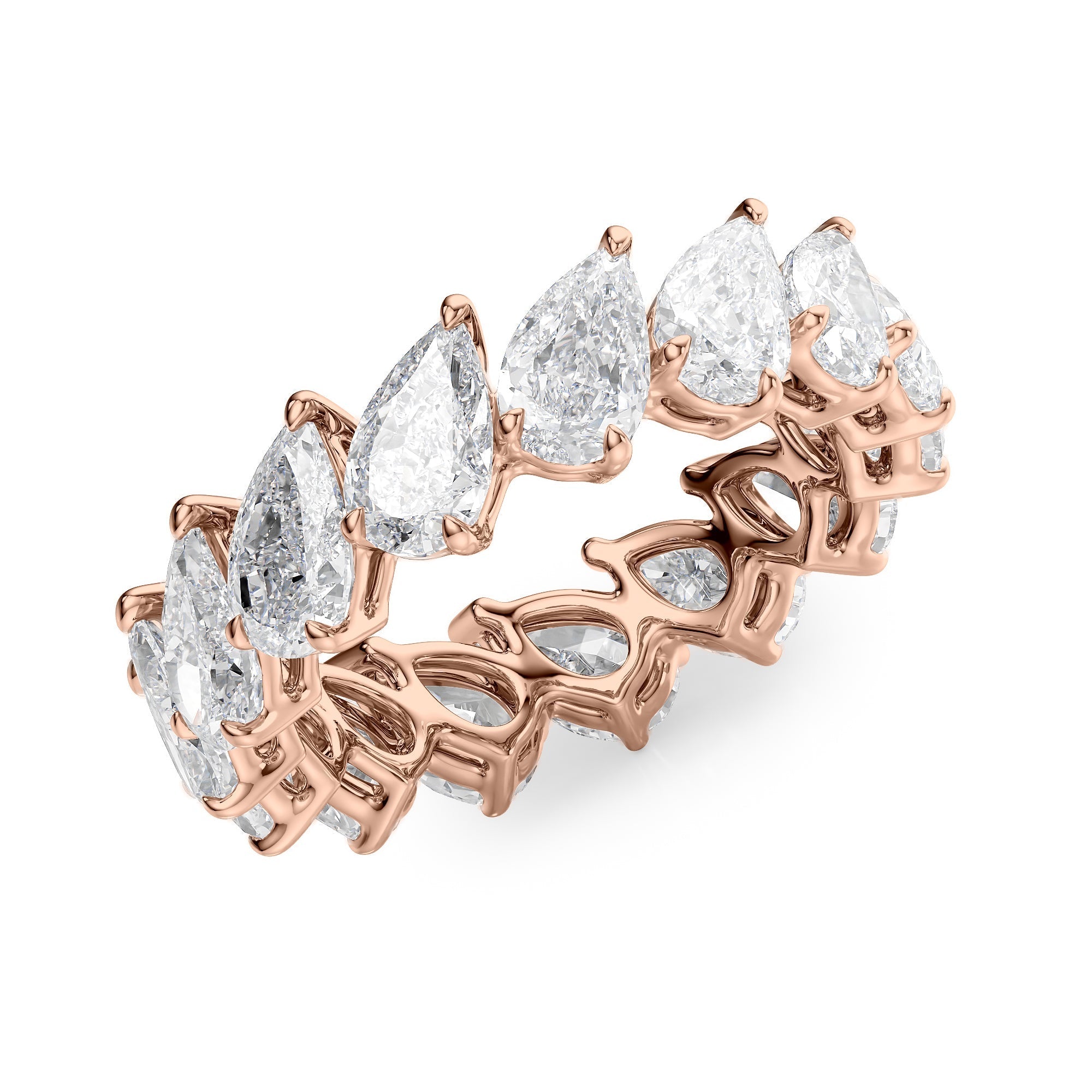4.5ct Calinda Pear Cut Moissanite Ring - Rose Gold