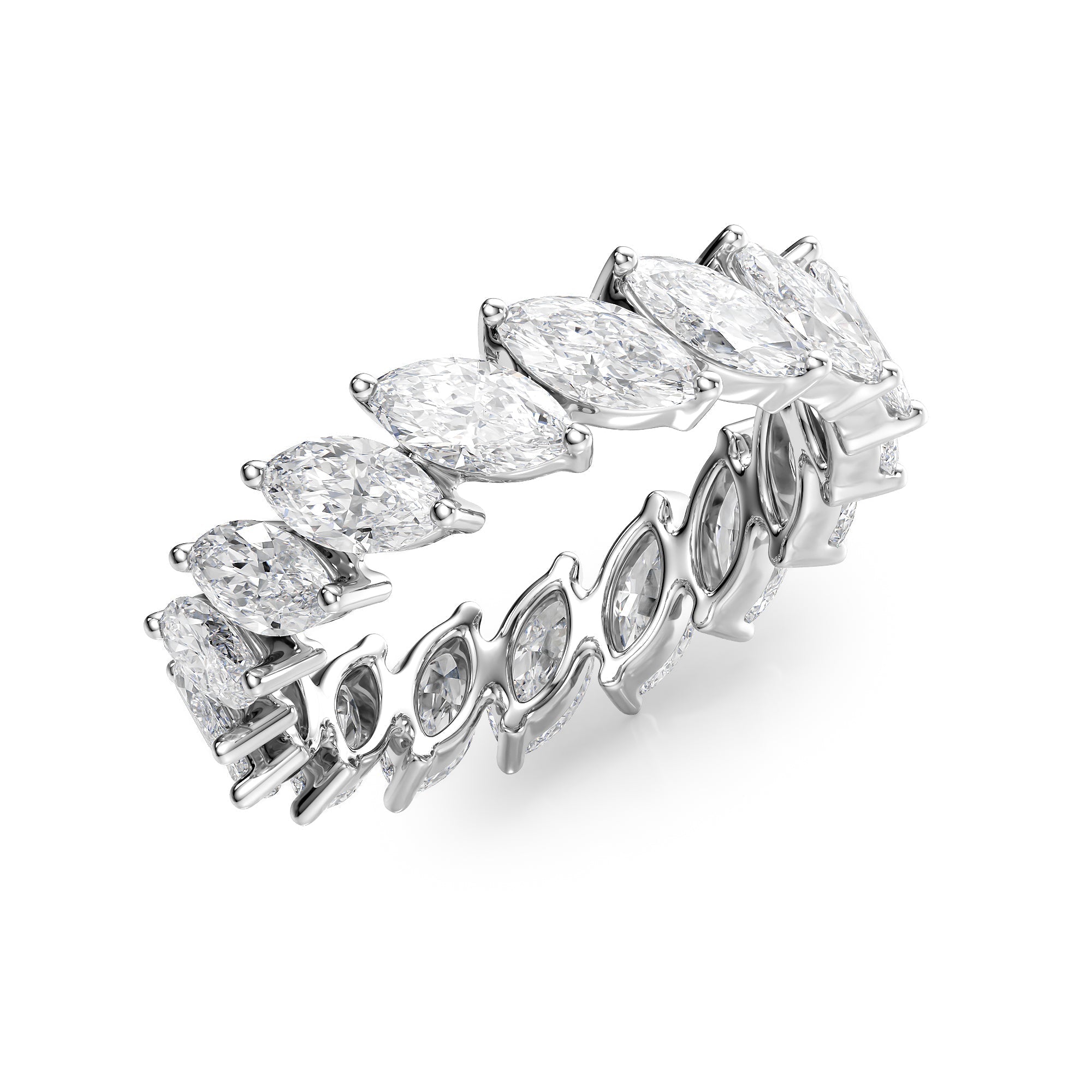 3.5ct Stellara Marquise Cut Moissanite Ring - Silver