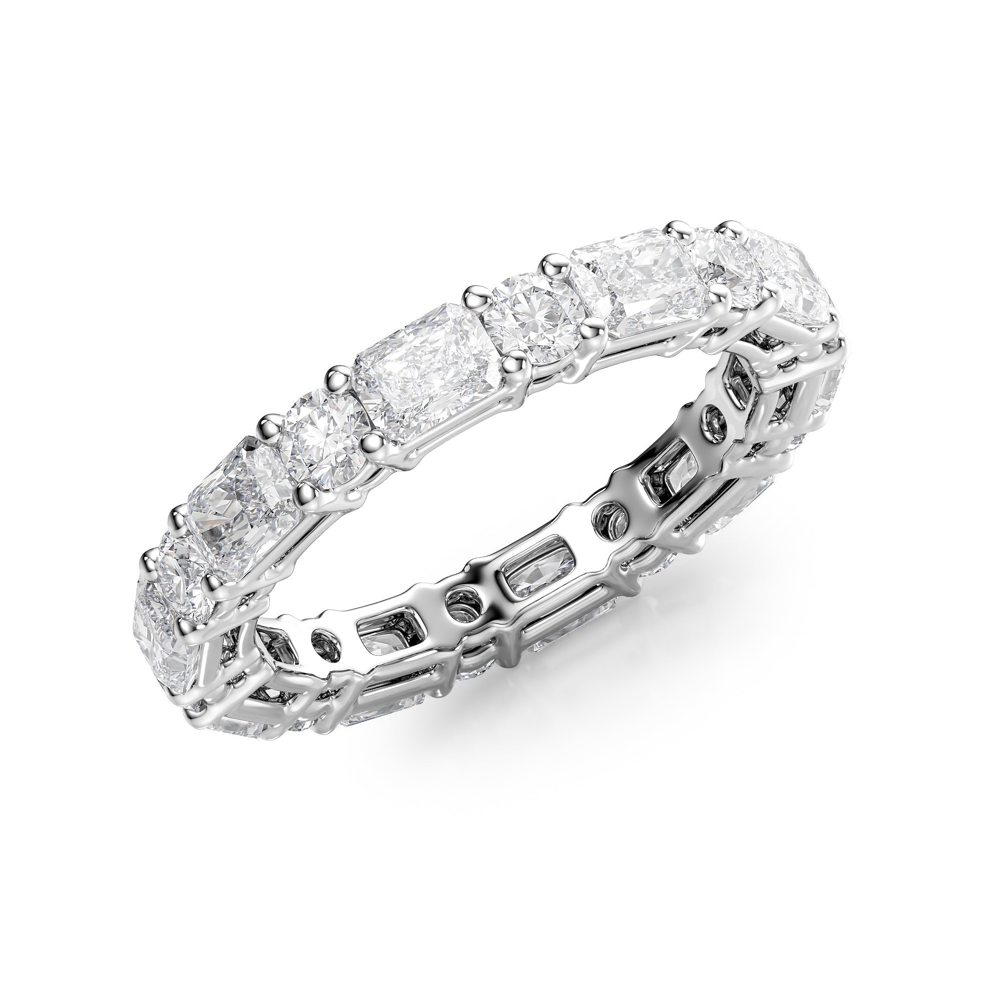 2.8ct Mariana Round Cut Moissanite Ring - Silver