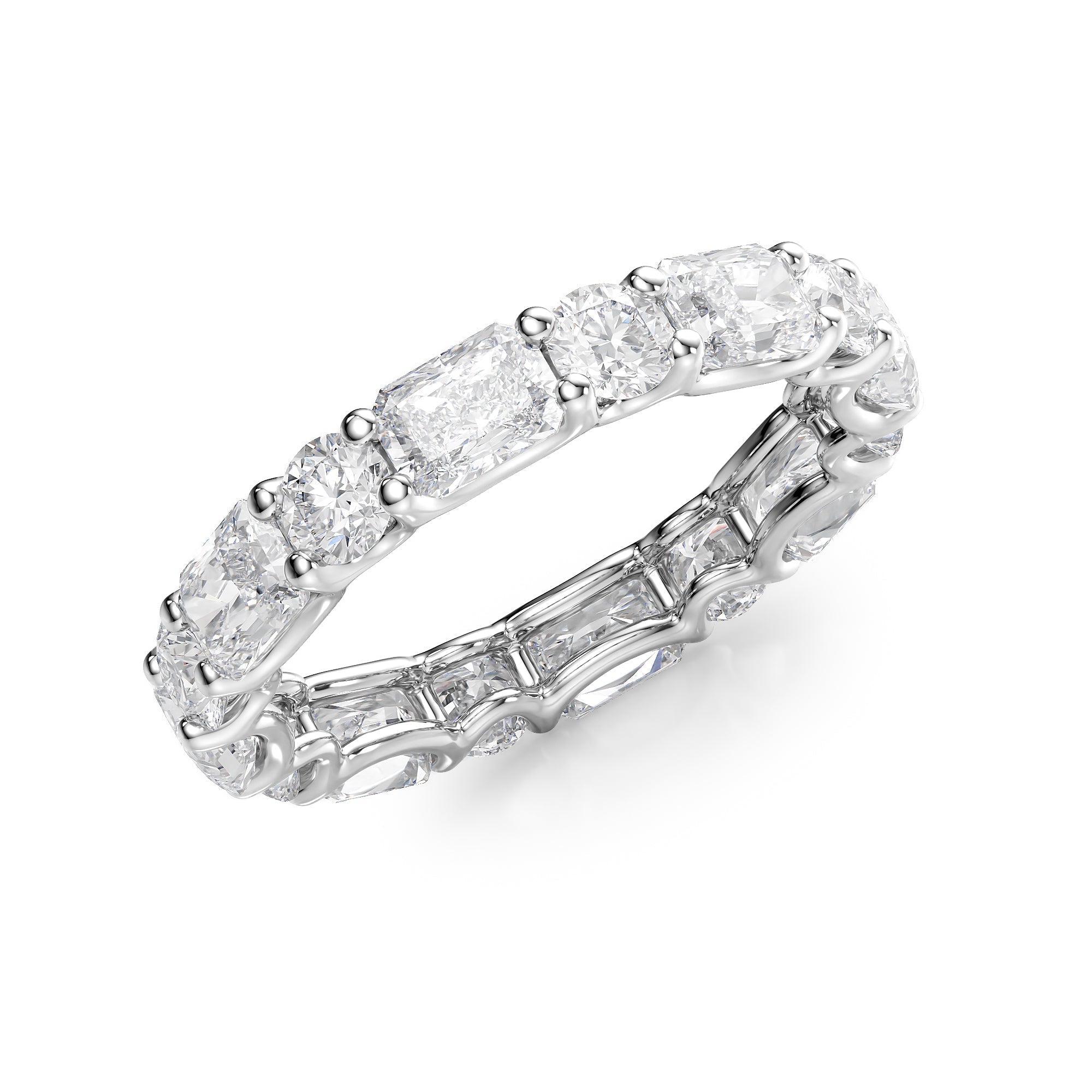 3.7ct Anise Round Cut Moissanite Ring - Silver