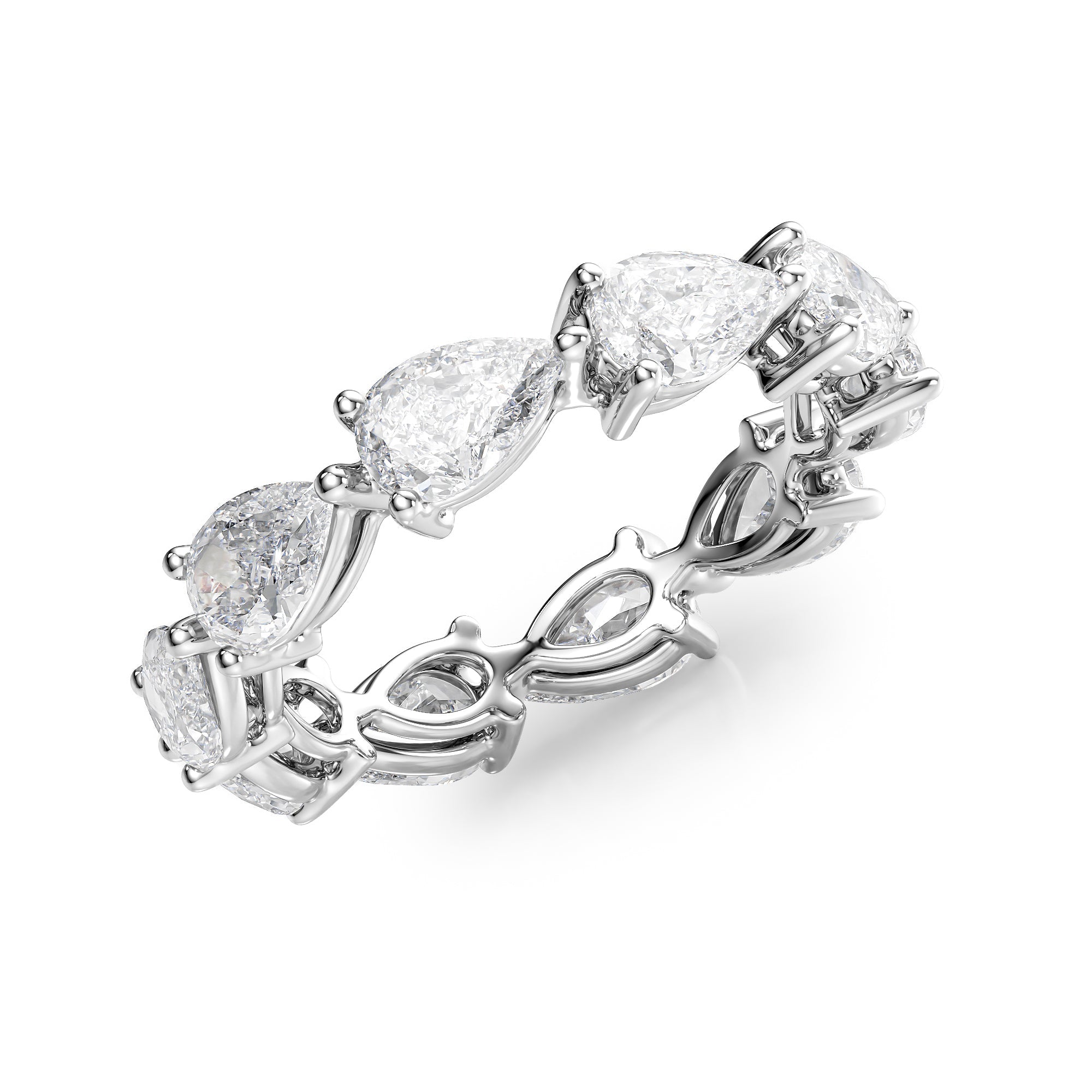 3.5ct Varena Pear Cut Moissanite Ring - Silver