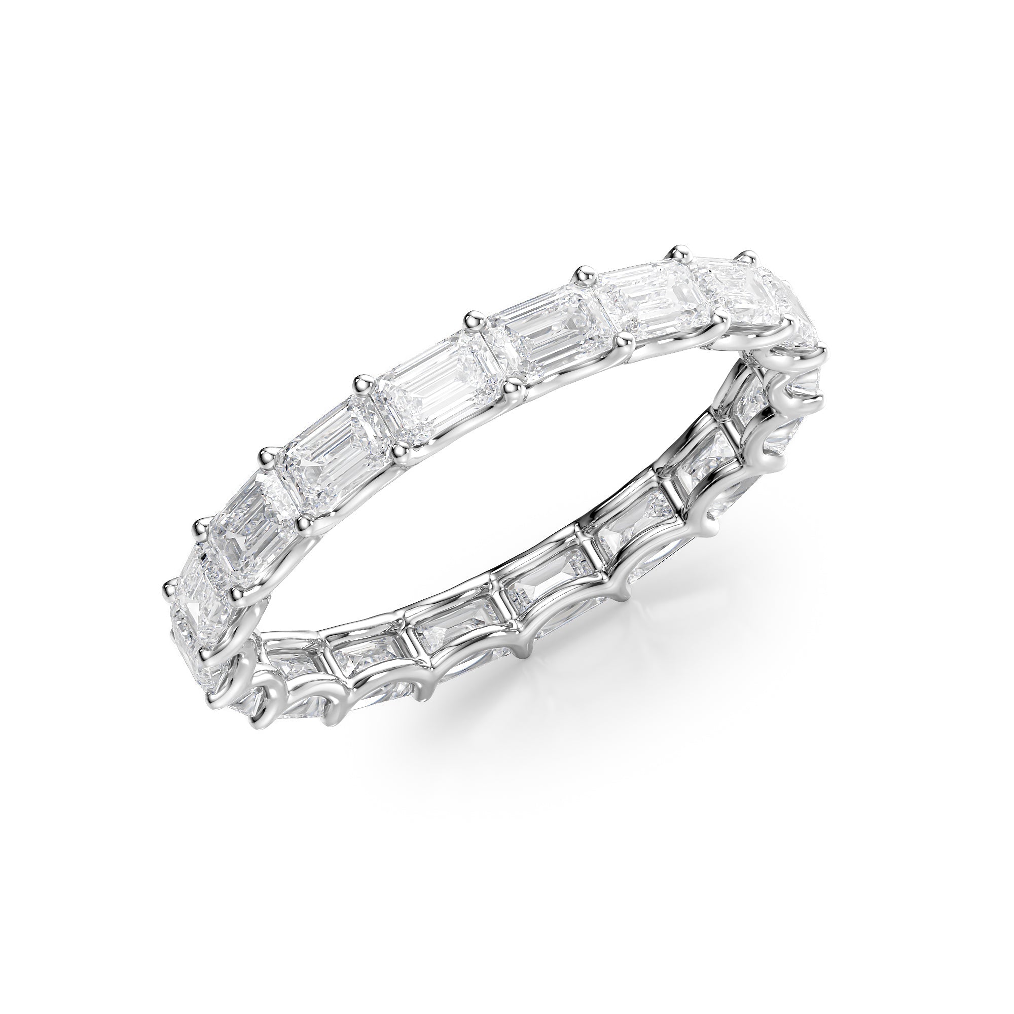 2.5ct Zina Emerald Cut Moissanite Ring - Silver