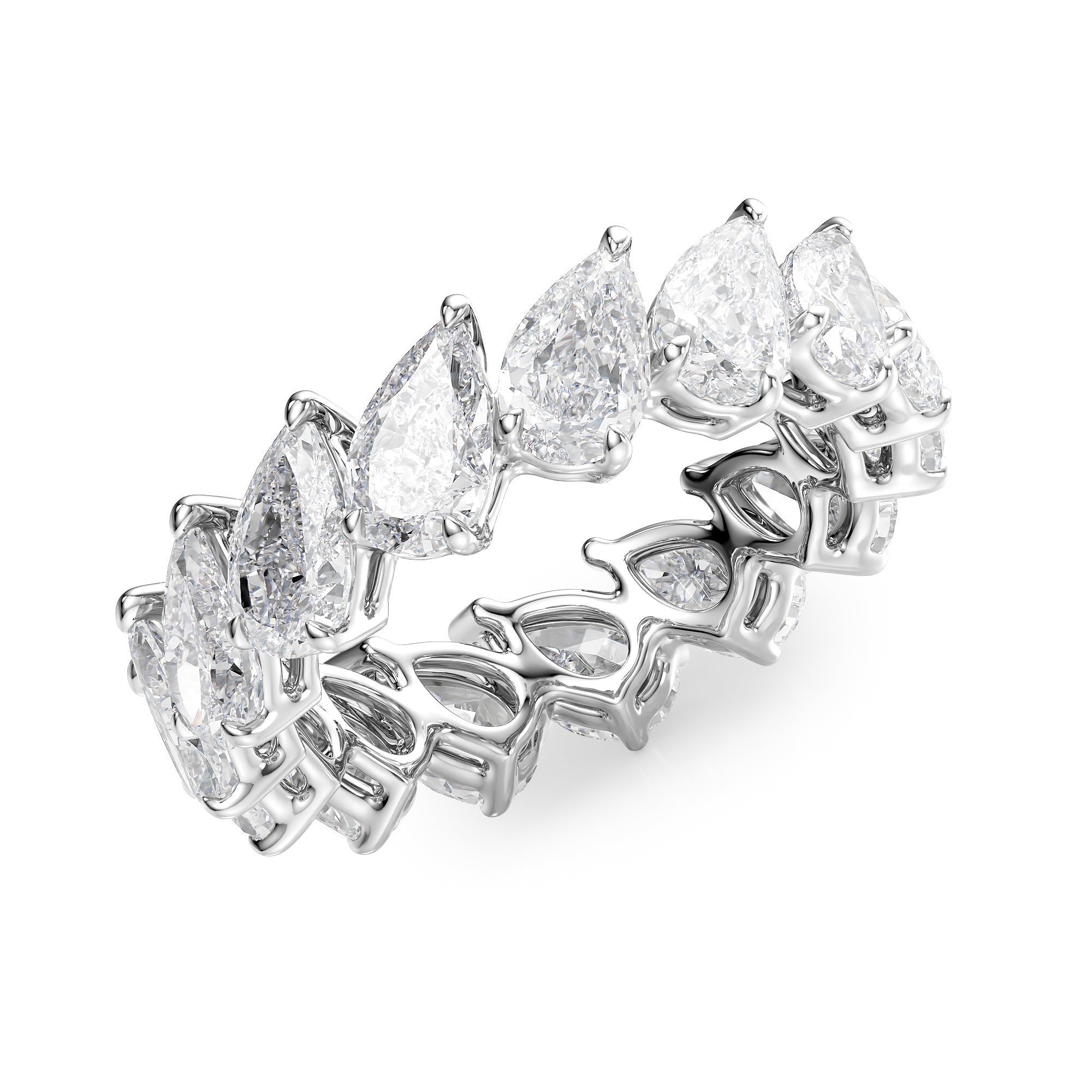 4.5ct Calinda Pear Cut Moissanite Ring - Silver