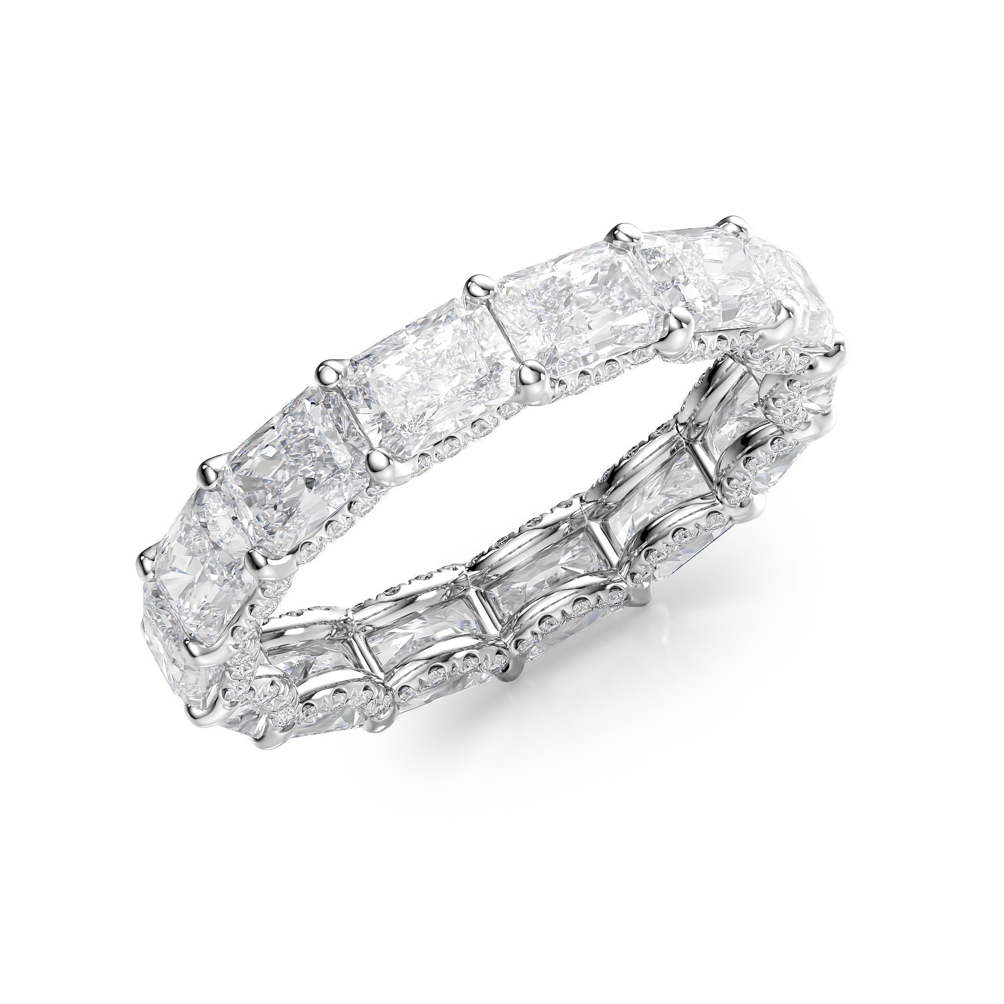4.3ct Briona Radiant Cut Moissanite Ring - Silver