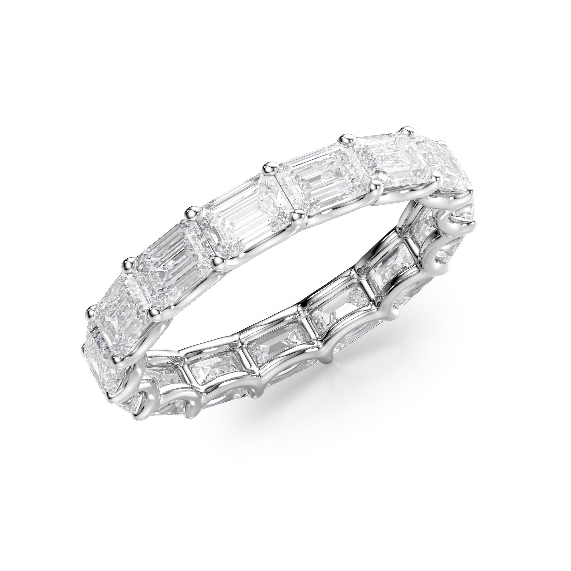 4.5ct Fotini Emerald Cut Moissanite Ring - Silver