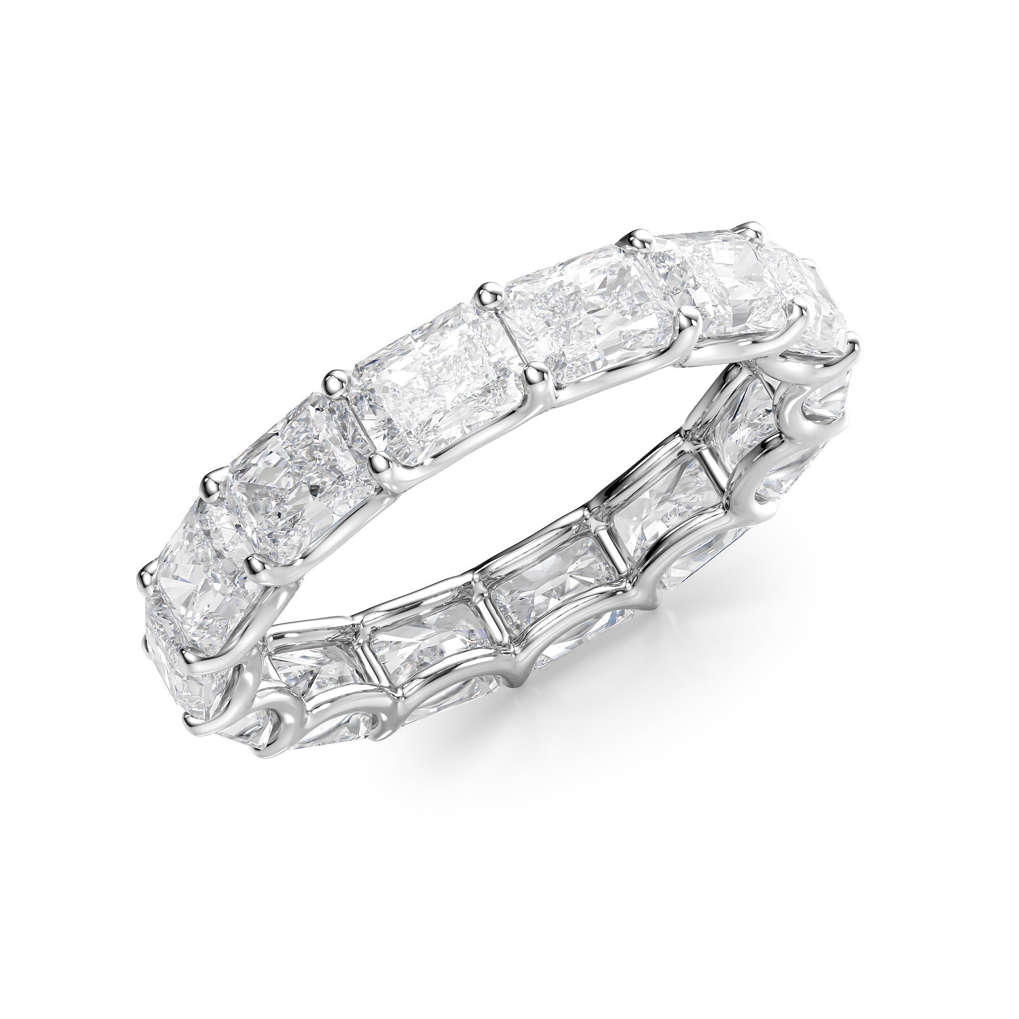4ct Hermia Radiant Cut Moissanite Ring - Silver