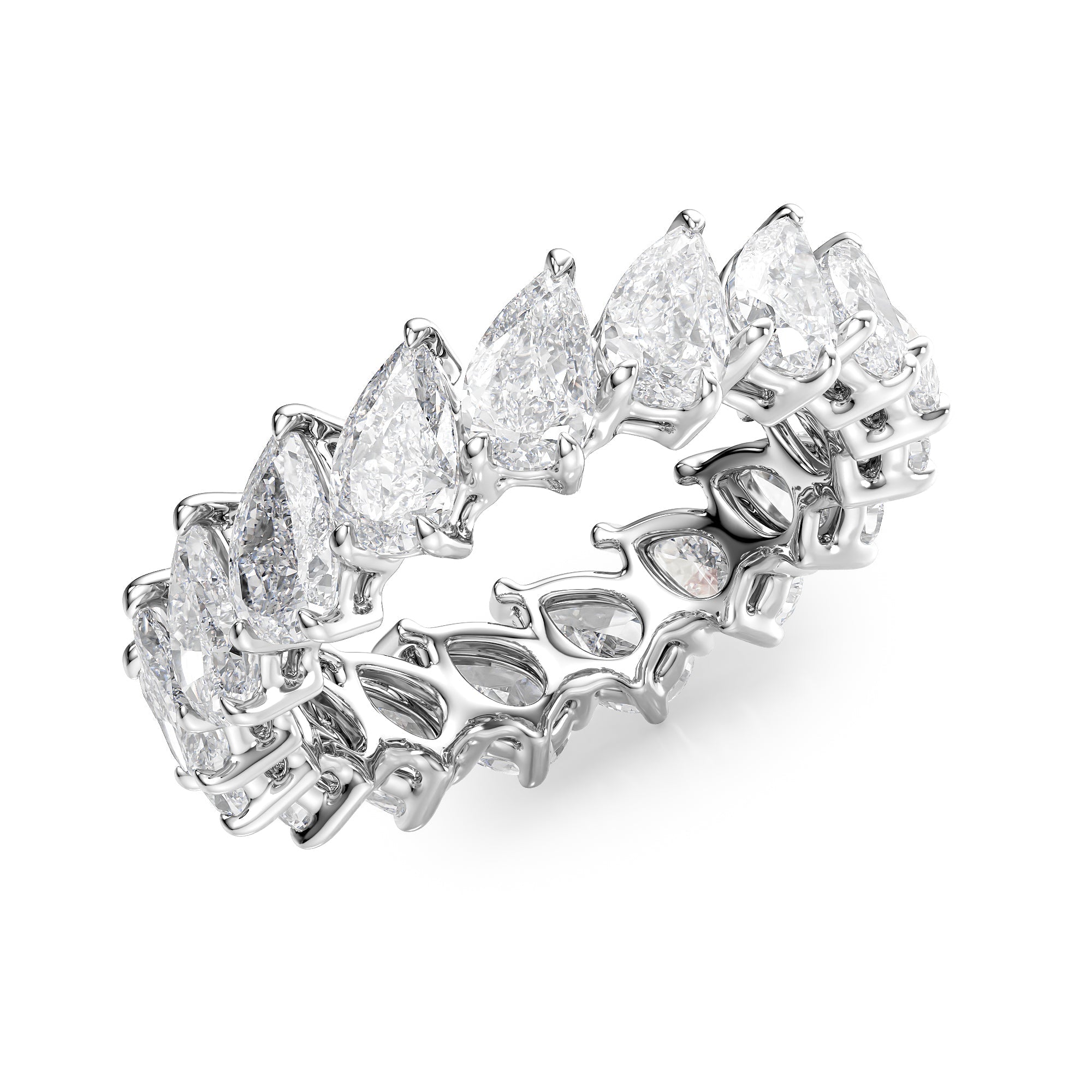 4ct Zuna Pear Cut Moissanite Ring - Silver