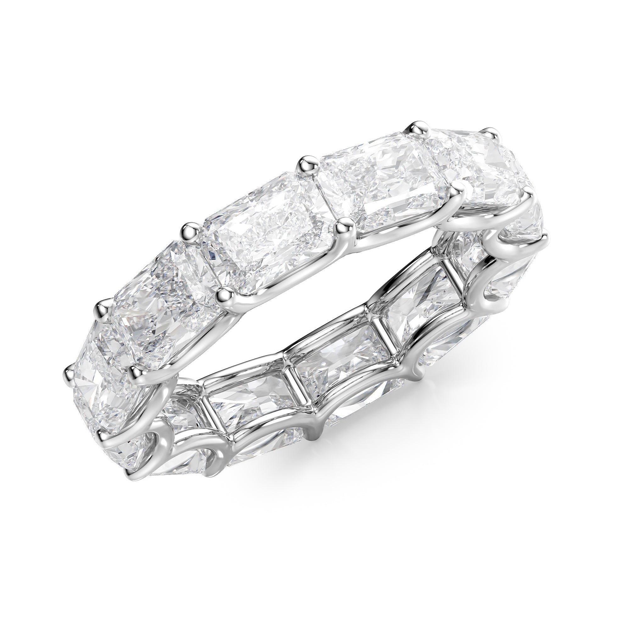 6ct Irisa Radiant Cut Moissanite Ring - Silver