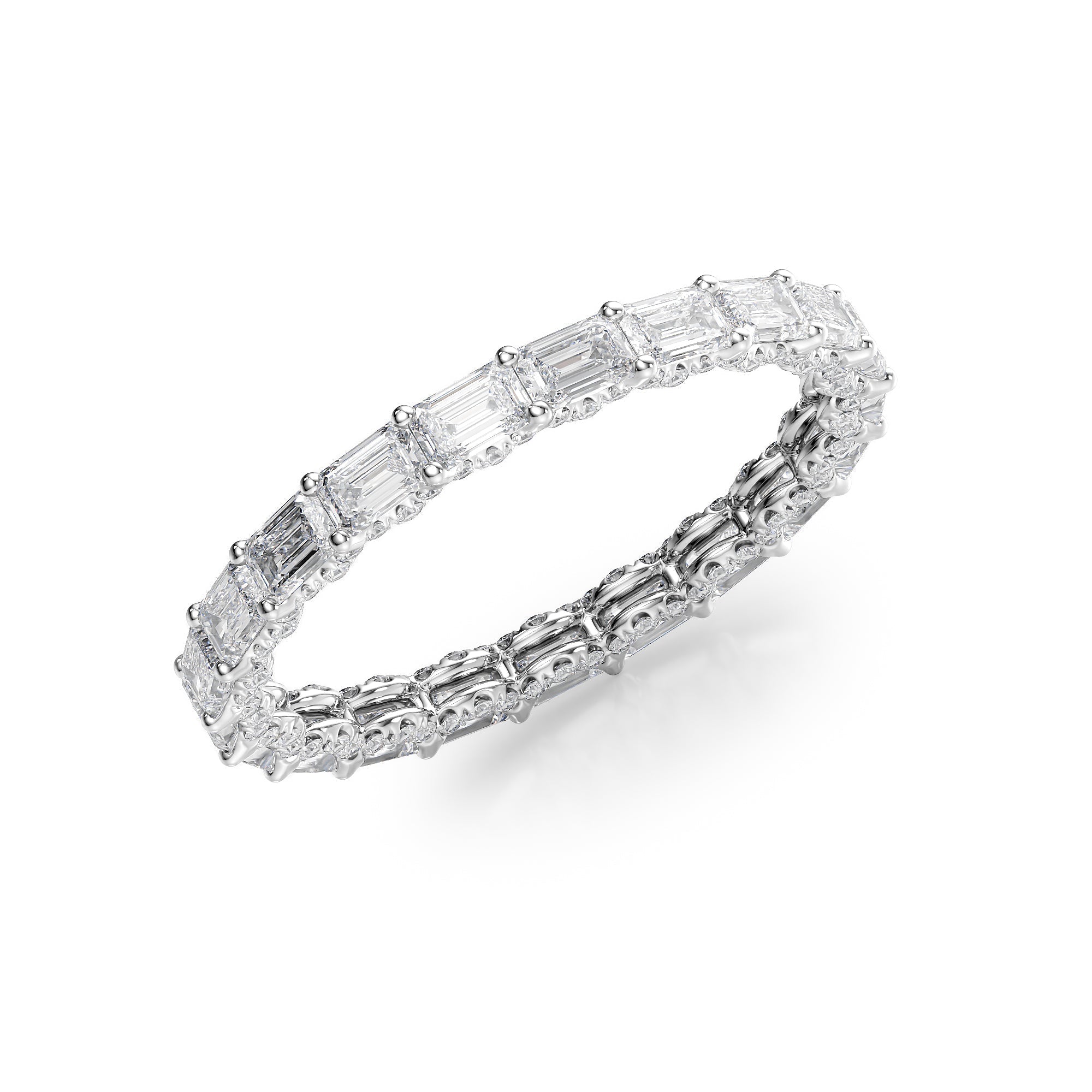 2.3ct Astrid Emerald Cut Moissanite Ring - Silver