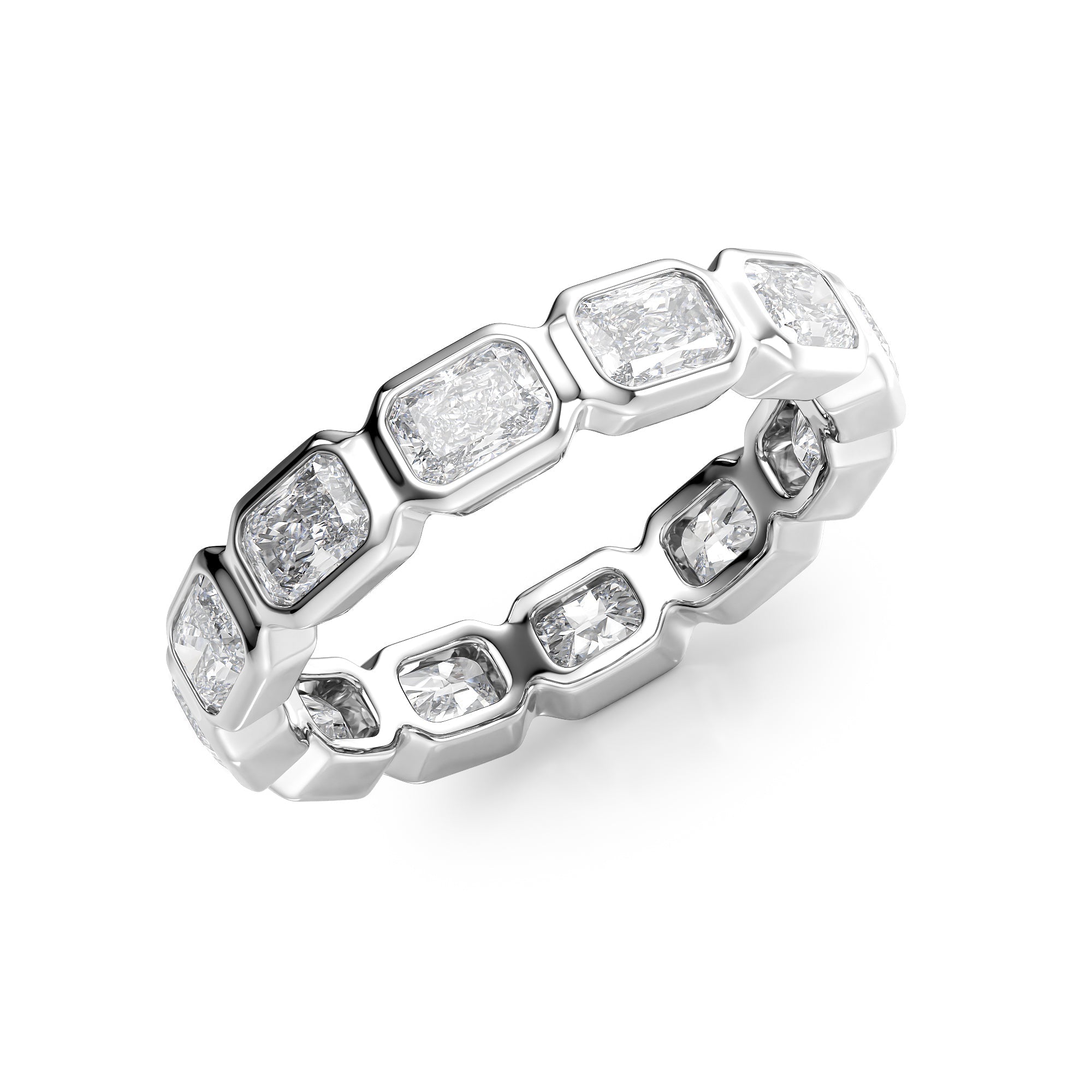 2.5ct Marija Radiant Cut Moissanite Ring - Silver