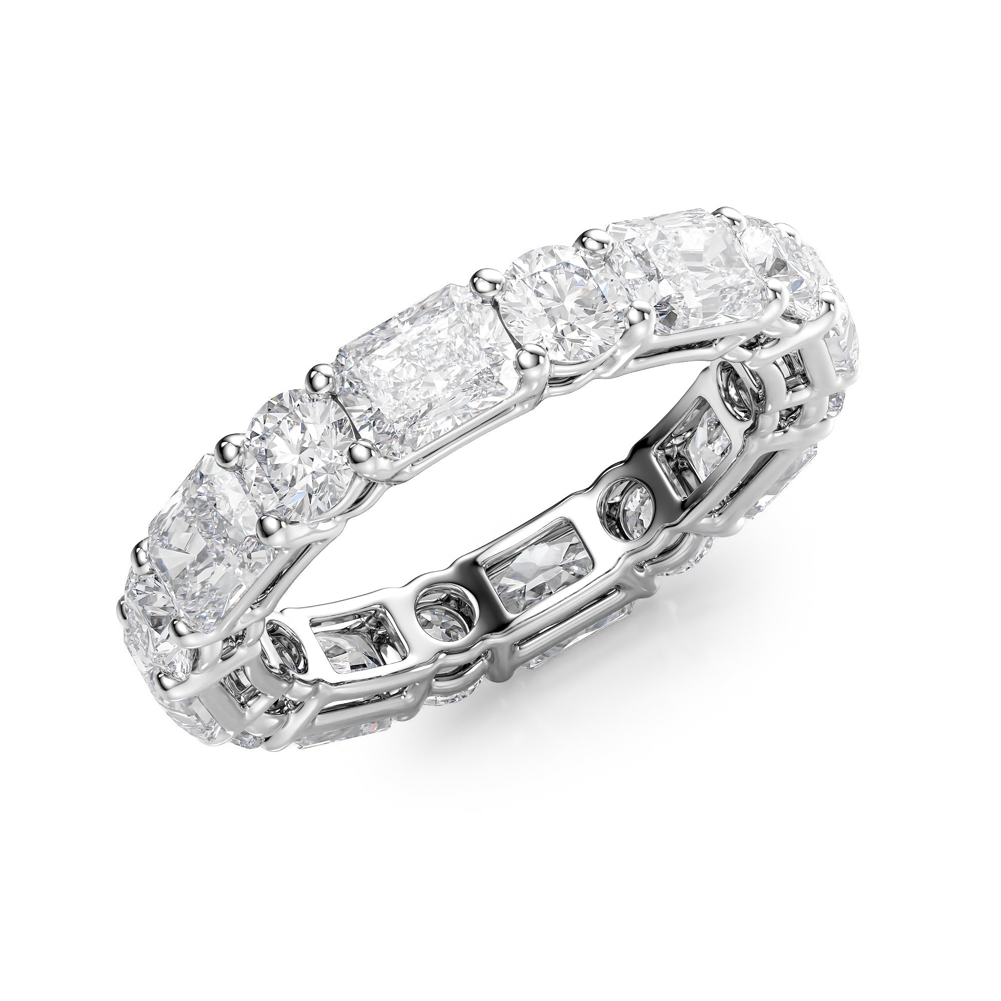 4.6ct Giona Round Cut Moissanite Ring - Silver