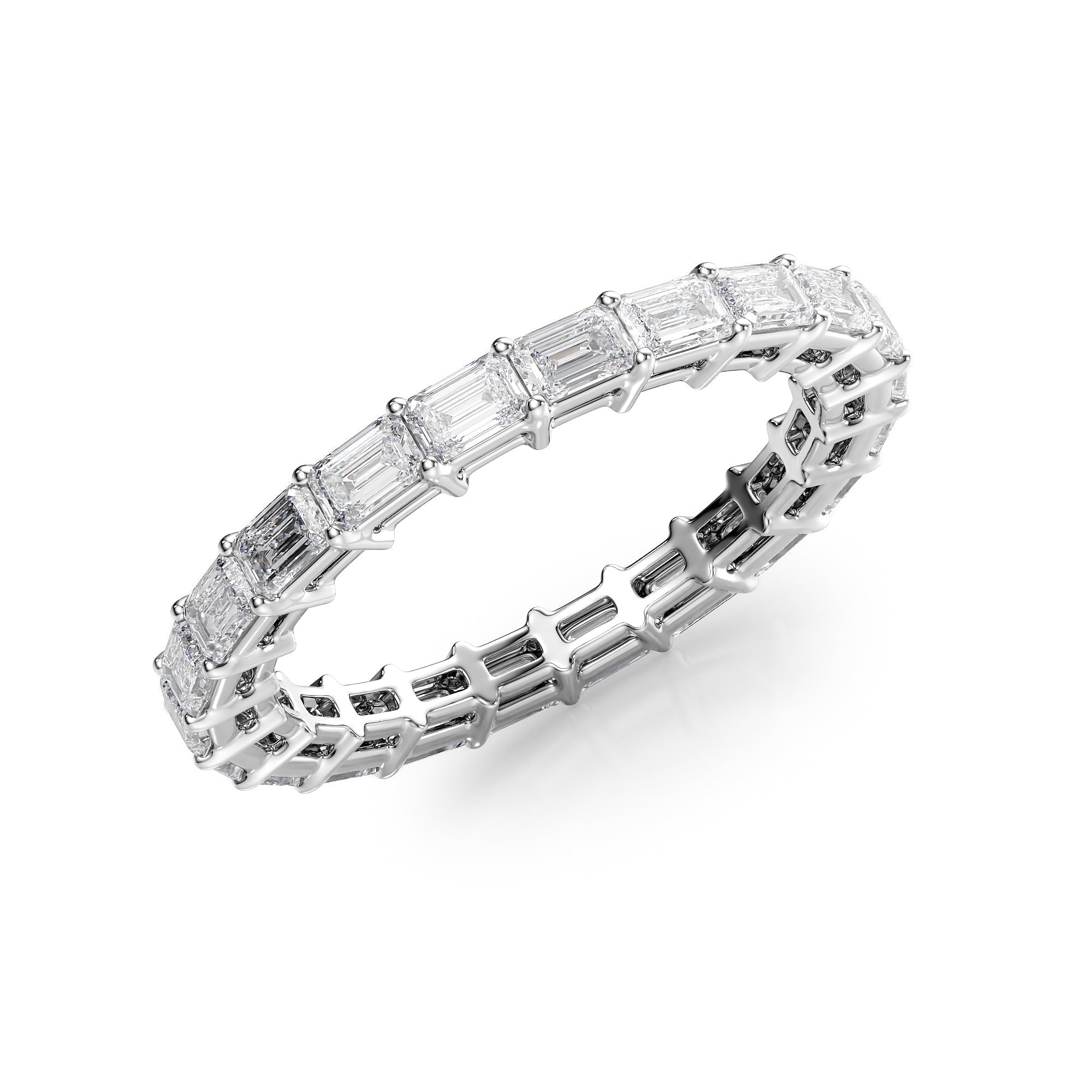 2ct Alira Emerald Cut Moissanite Ring - Silver