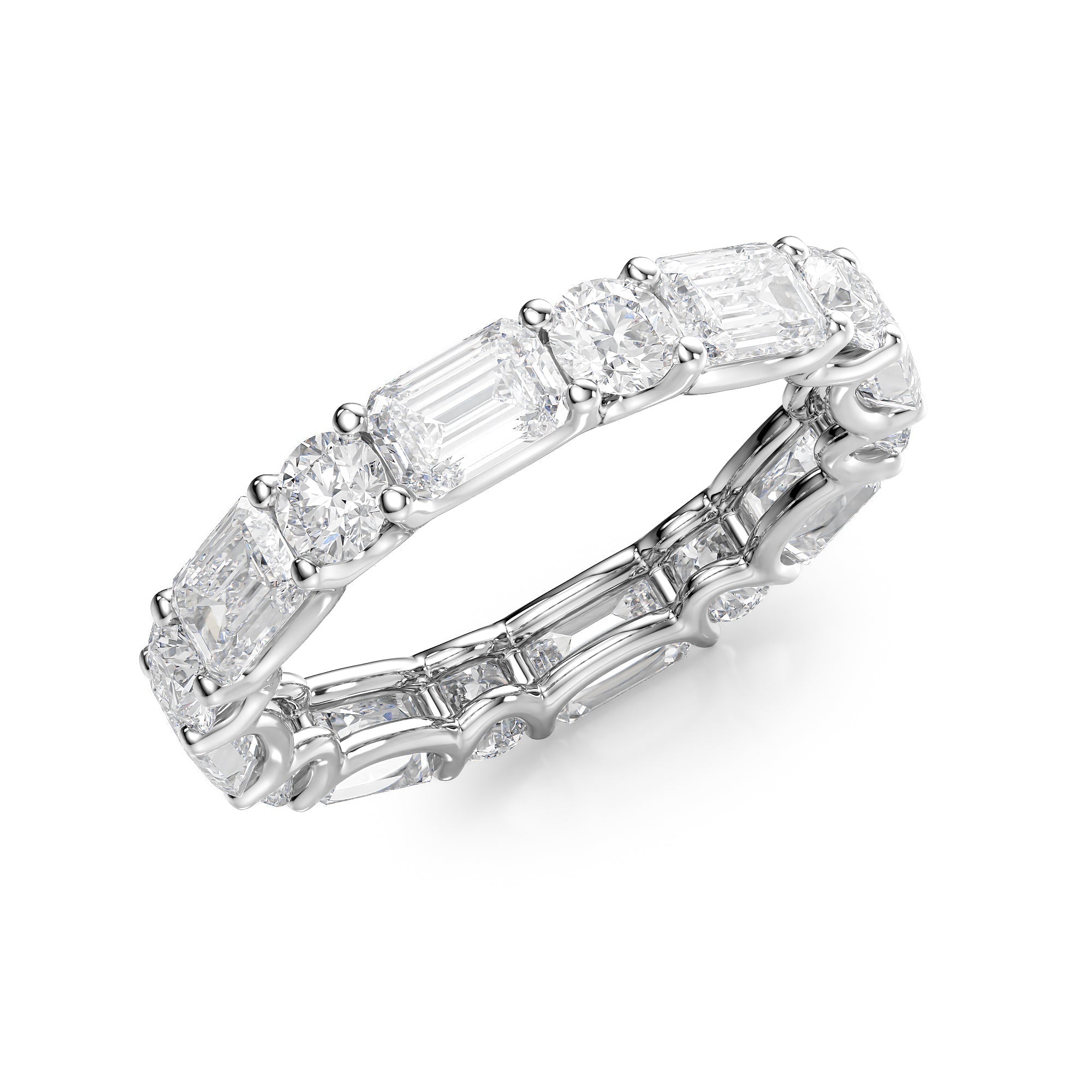 4.2ct Helia Round Cut Moissanite Ring - Silver