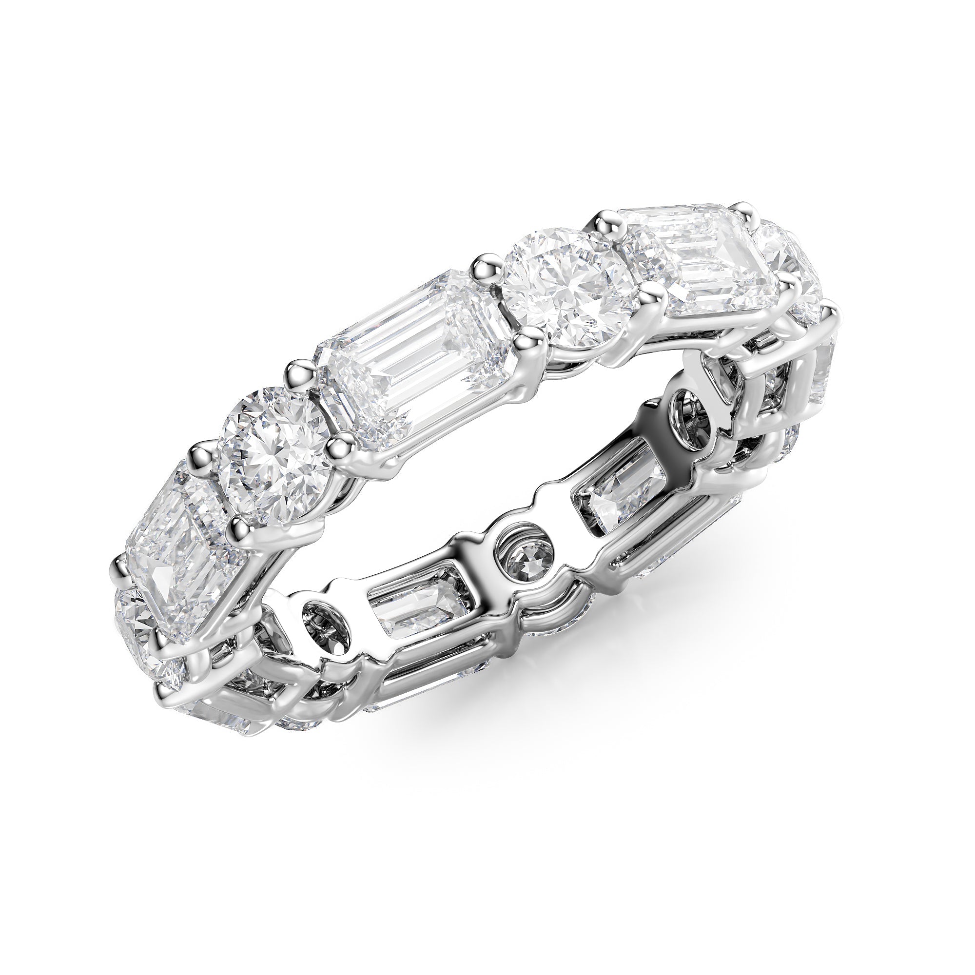 5ct Faida Round Cut Moissanite Ring - Silver