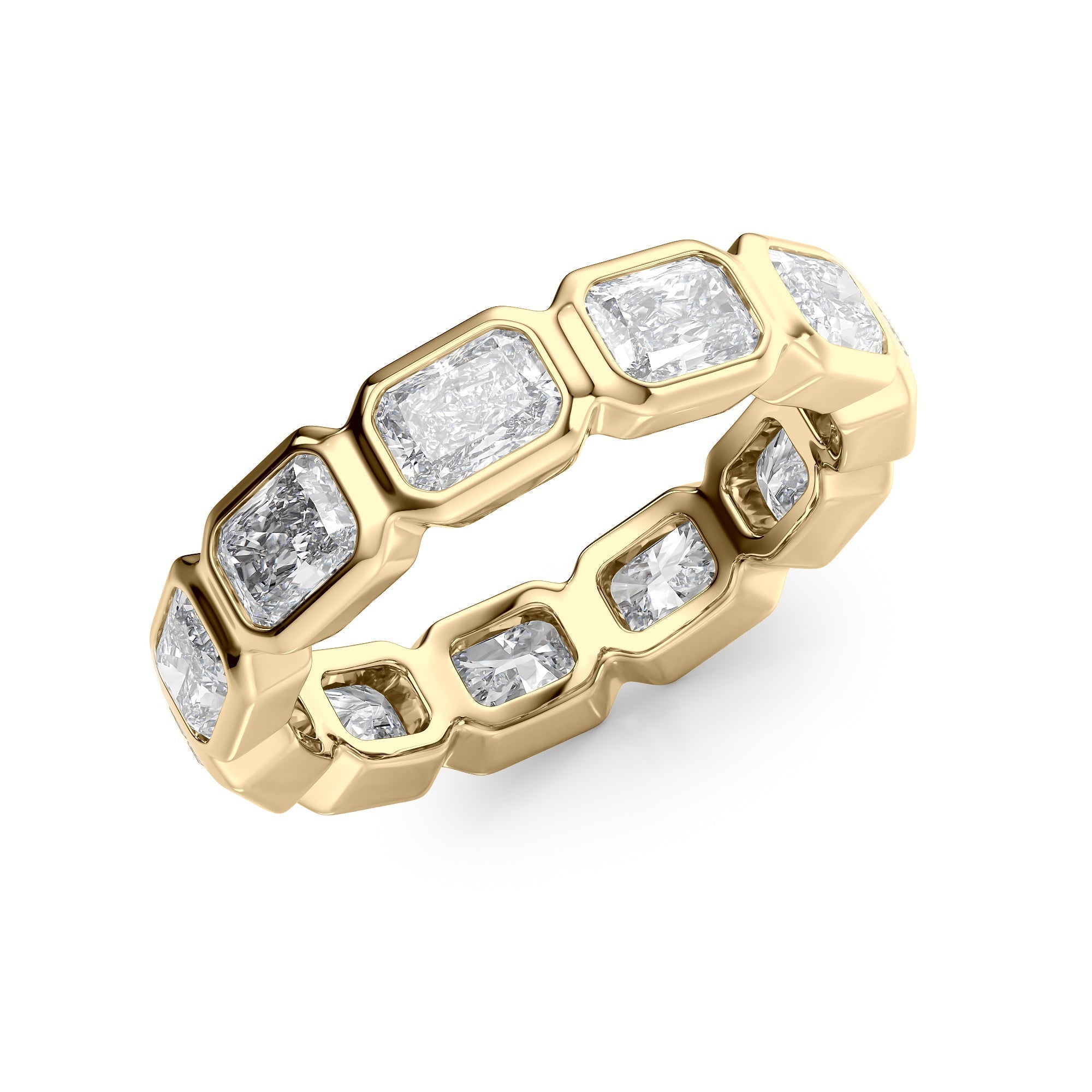3.3ct Fabia Radiant Cut Moissanite Ring - Gold