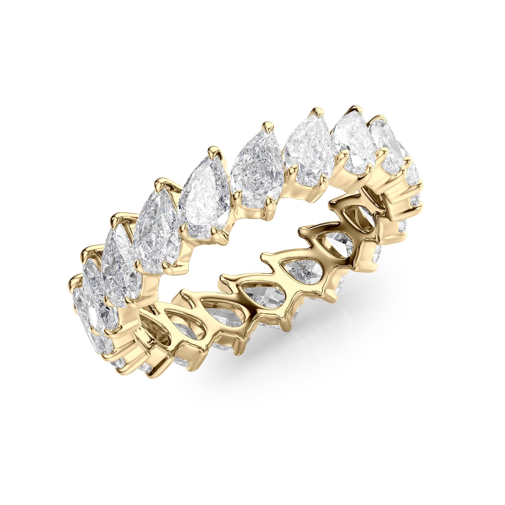 3ct Silvia Pear Cut Moissanite Ring - Gold