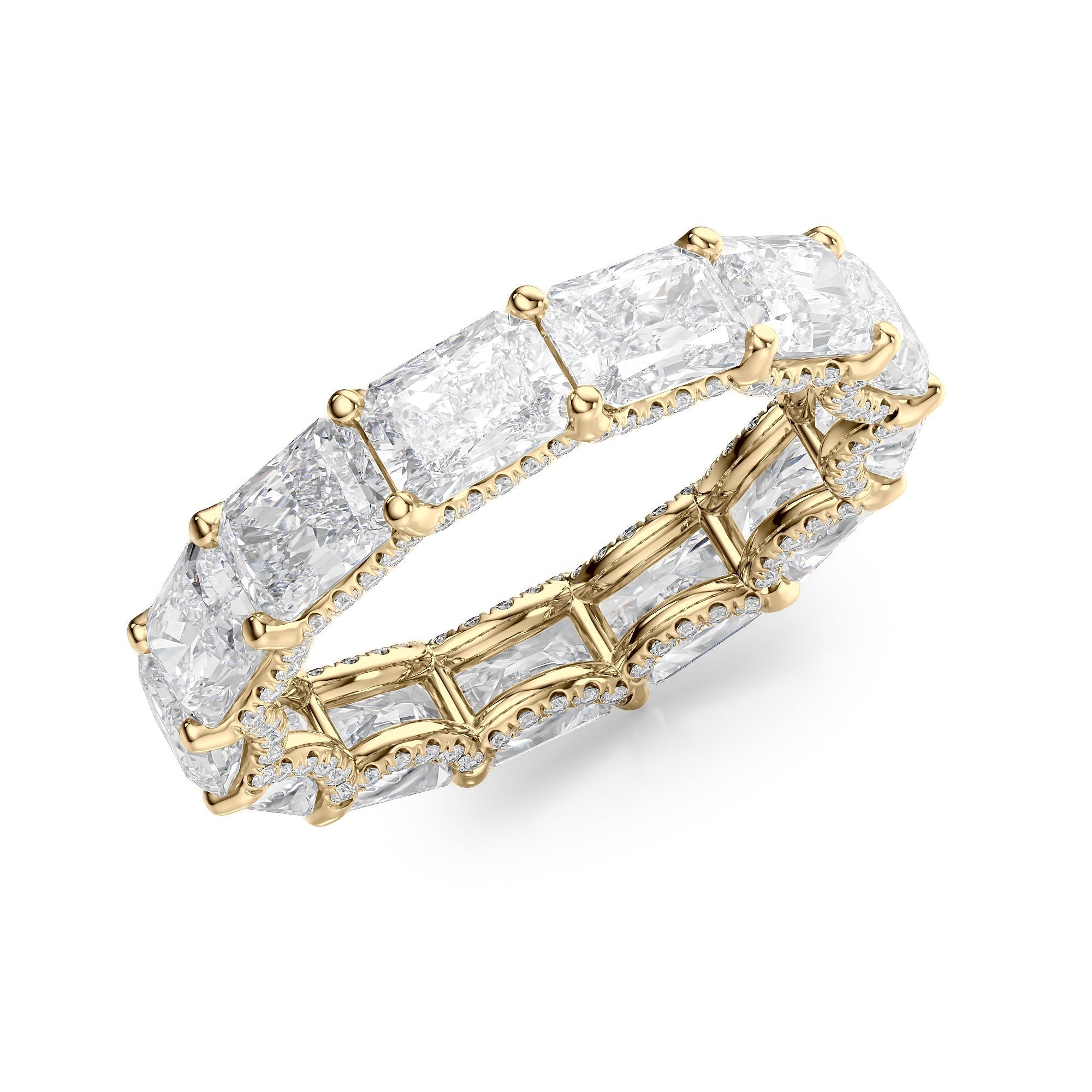 5.3ct Kaliana Radiant Cut Moissanite Ring - Gold