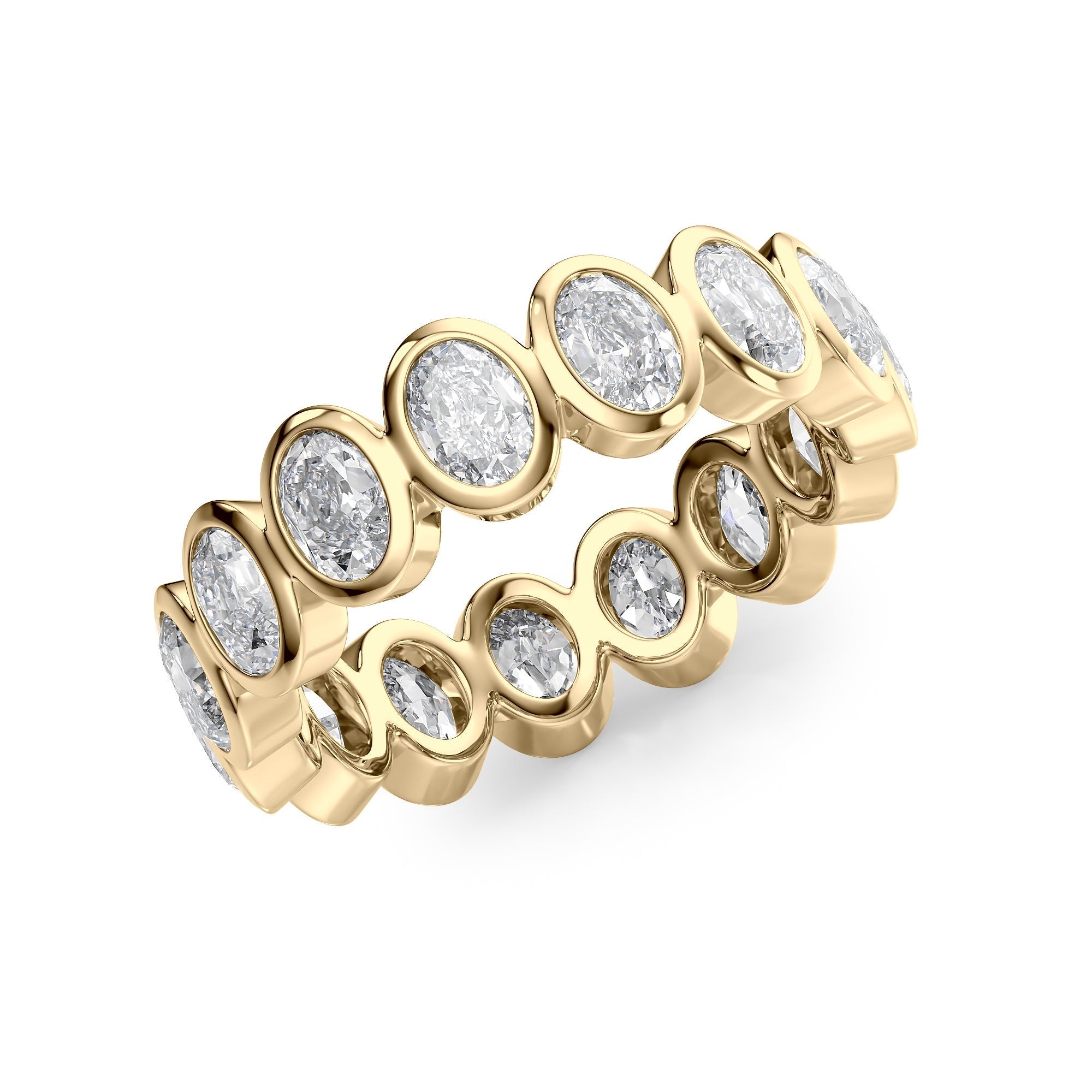 3ct Aurora Oval Cut Moissanite Ring - Gold