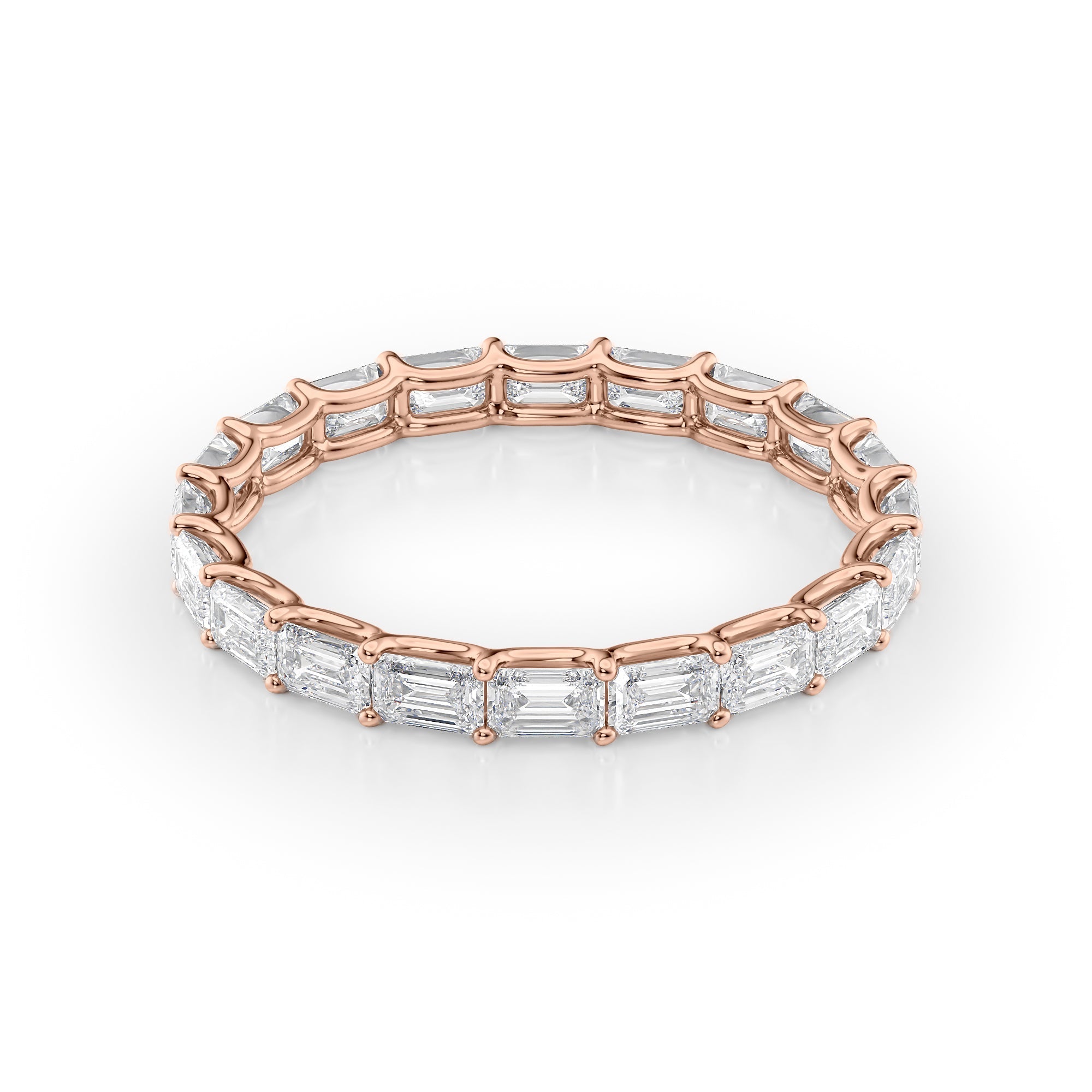 2ct Astraea Emerald Cut Moissanite Ring - Rose Gold