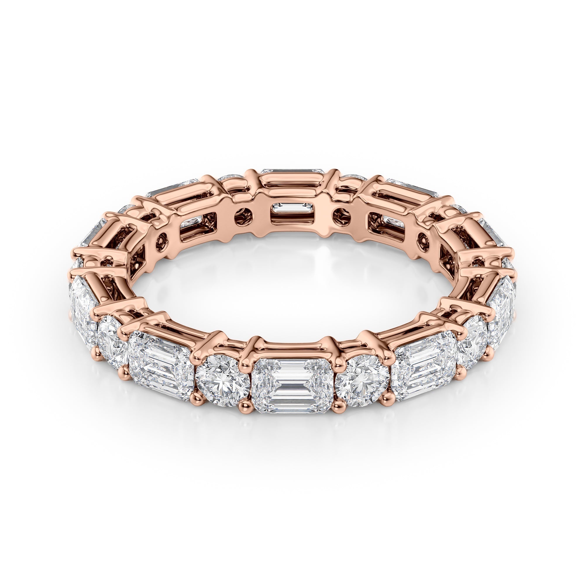 3.3ct Astoria Round Cut Moissanite Ring - Rose Gold